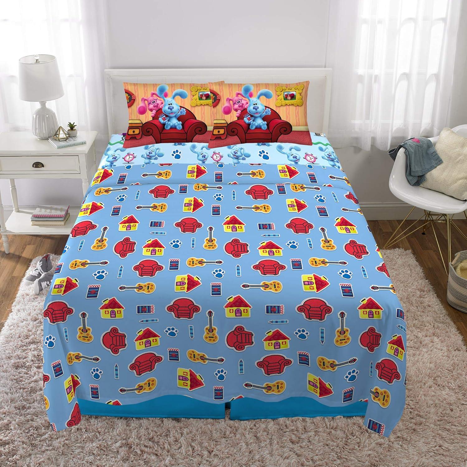imageFranco Ms Rachel Educational Adventures Bedding Super Soft Cozy 4 Piece Microfiber Sheet Set Full Officially Licensed Product KidsBlues Clues