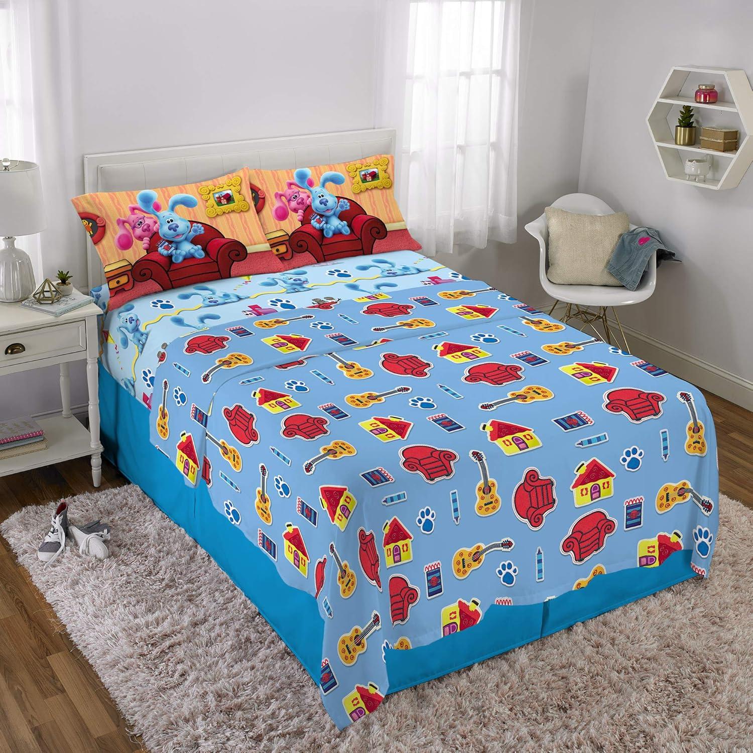 imageFranco Ms Rachel Educational Adventures Bedding Super Soft Cozy 4 Piece Microfiber Sheet Set Full Officially Licensed Product KidsBlues Clues