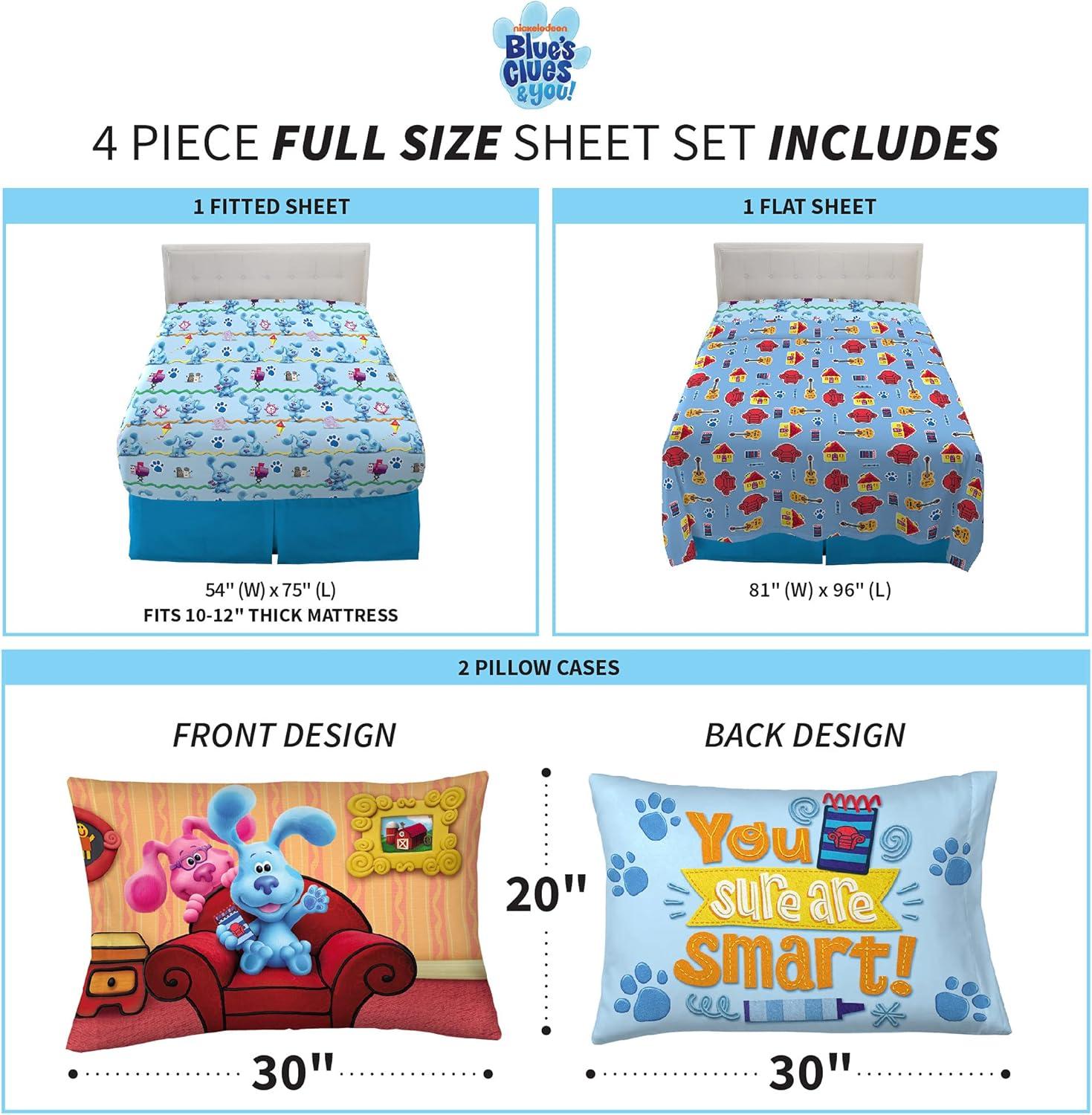 imageFranco Ms Rachel Educational Adventures Bedding Super Soft Cozy 4 Piece Microfiber Sheet Set Full Officially Licensed Product KidsBlues Clues