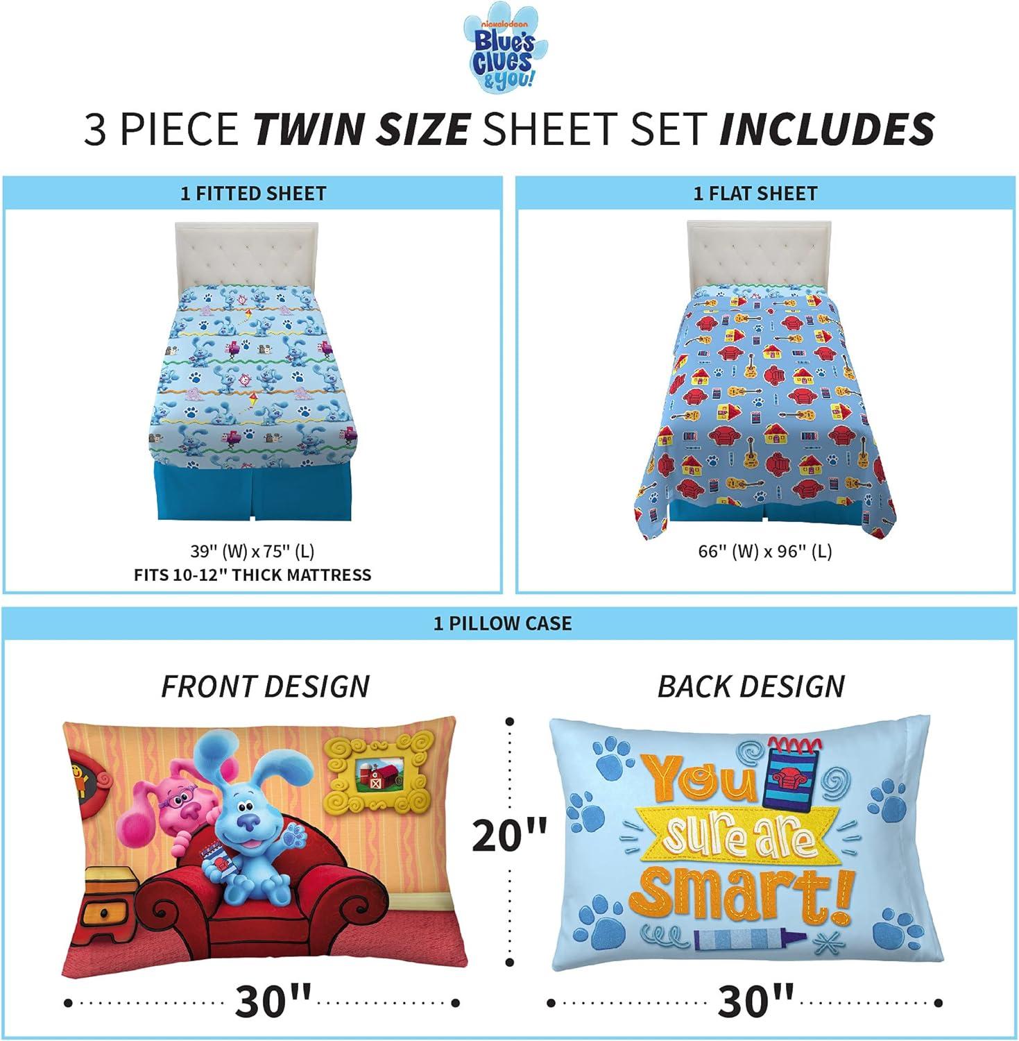imageFranco Ms Rachel Educational Adventures Bedding Super Soft Cozy 4 Piece Microfiber Sheet Set Full Officially Licensed Product KidsBlues Clues