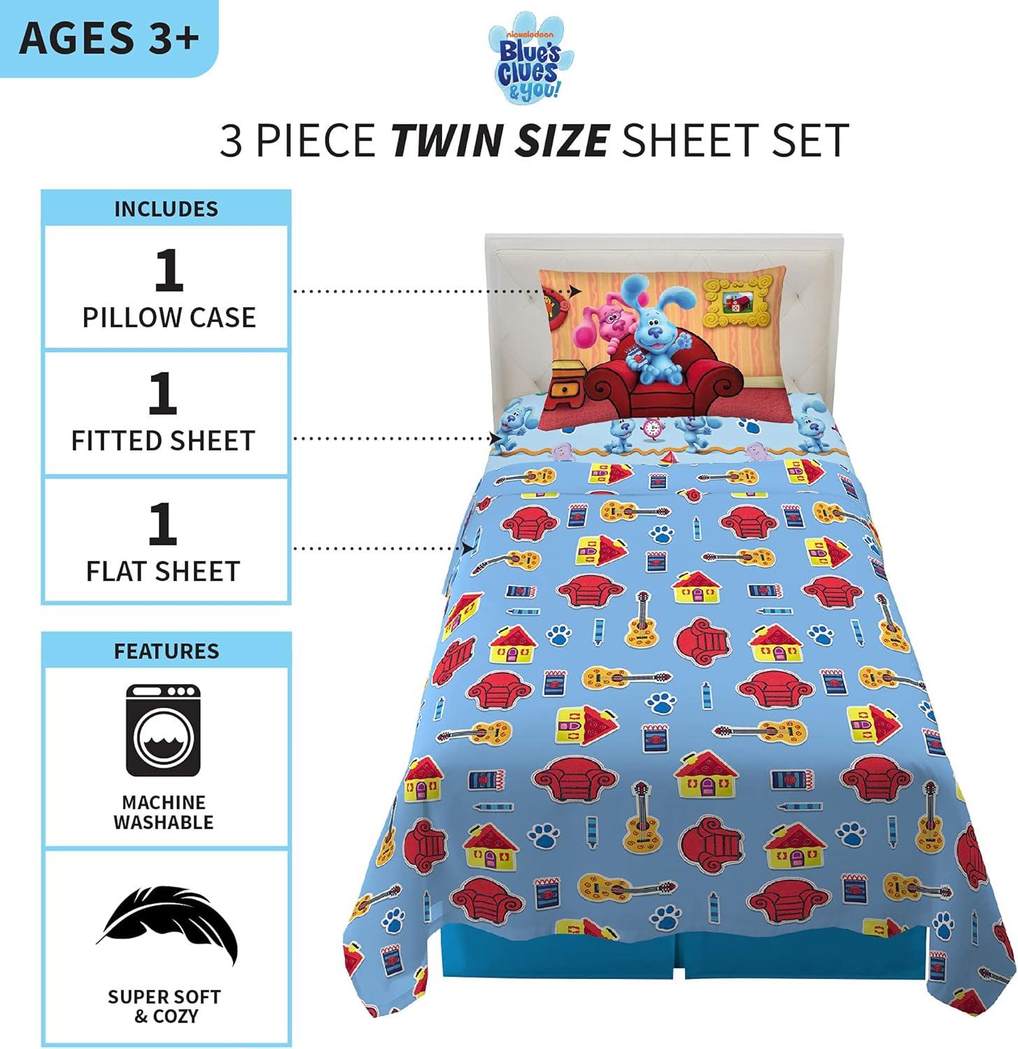 imageFranco Ms Rachel Educational Adventures Bedding Super Soft Cozy 4 Piece Microfiber Sheet Set Full Officially Licensed Product KidsBlues Clues