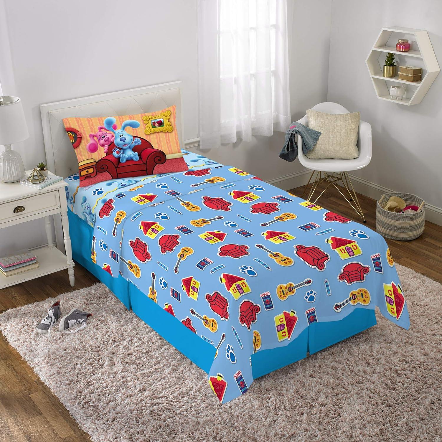 imageFranco Ms Rachel Educational Adventures Bedding Super Soft Cozy 4 Piece Microfiber Sheet Set Full Officially Licensed Product KidsBlues Clues