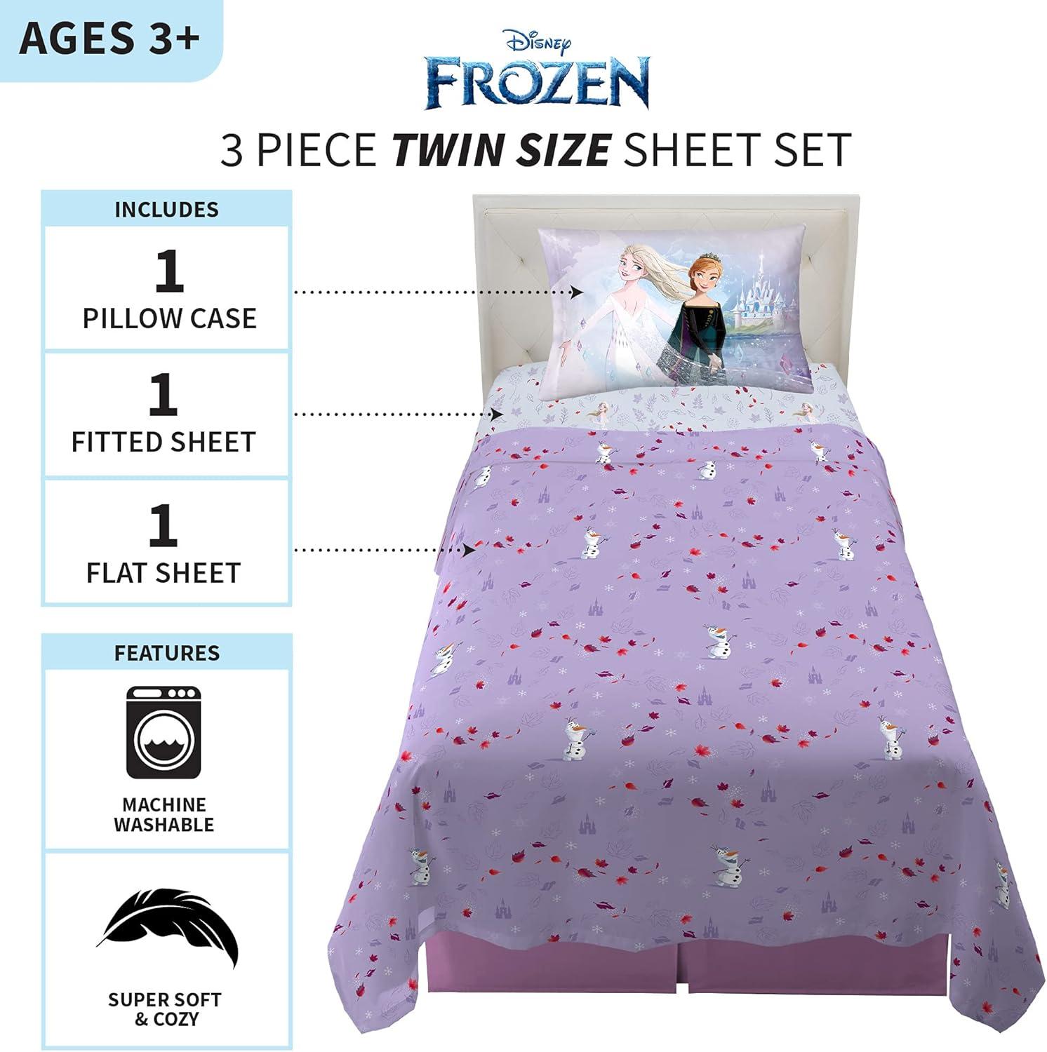 imageFranco Ms Rachel Educational Adventures Bedding Super Soft Cozy 4 Piece Microfiber Sheet Set Full Officially Licensed Product KidsDisney Frozen 2
