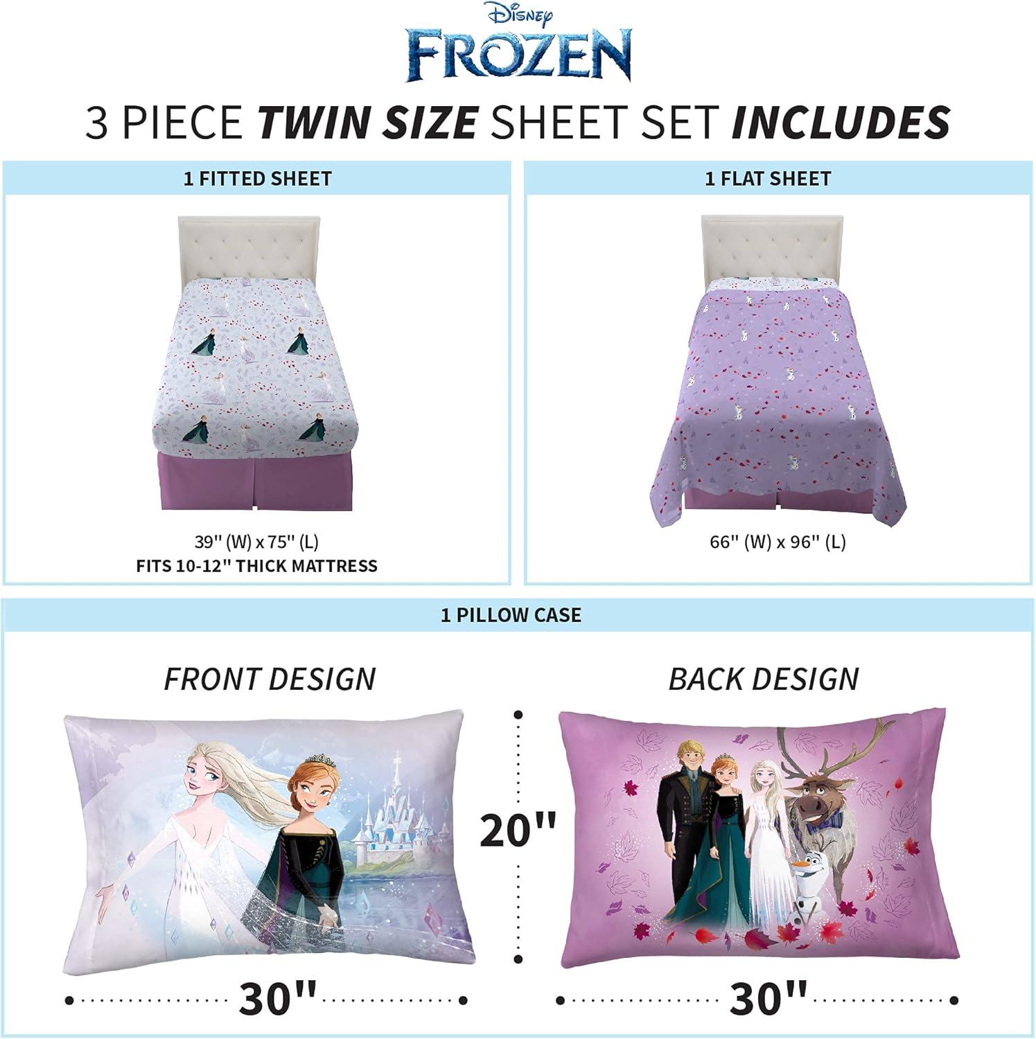 imageFranco Ms Rachel Educational Adventures Bedding Super Soft Cozy 4 Piece Microfiber Sheet Set Full Officially Licensed Product KidsDisney Frozen 2