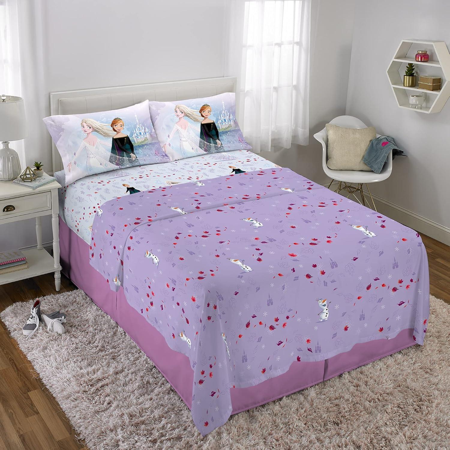 imageFranco Ms Rachel Educational Adventures Bedding Super Soft Cozy 4 Piece Microfiber Sheet Set Full Officially Licensed Product KidsDisney Frozen 2