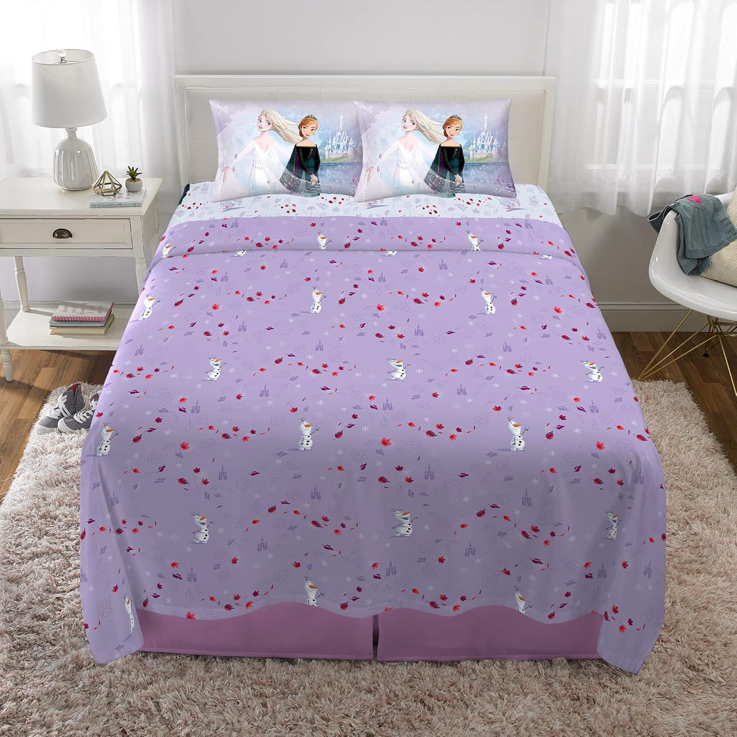 imageFranco Ms Rachel Educational Adventures Bedding Super Soft Cozy 4 Piece Microfiber Sheet Set Full Officially Licensed Product KidsDisney Frozen 2