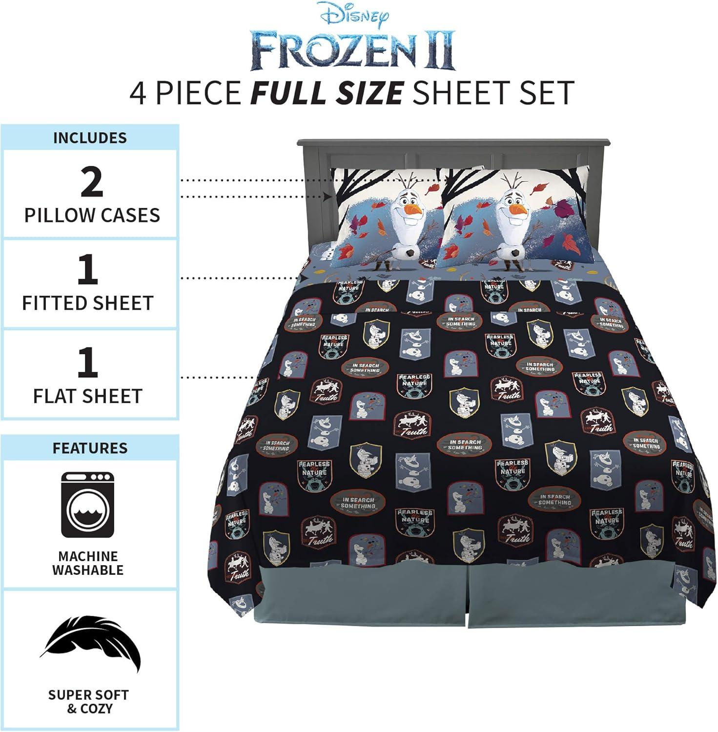imageFranco Ms Rachel Educational Adventures Bedding Super Soft Cozy 4 Piece Microfiber Sheet Set Full Officially Licensed Product KidsDisney Frozen 2 Olaf