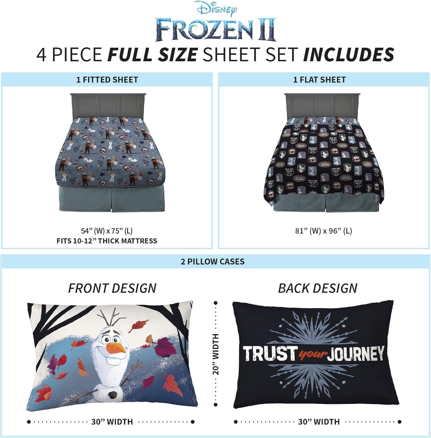 imageFranco Ms Rachel Educational Adventures Bedding Super Soft Cozy 4 Piece Microfiber Sheet Set Full Officially Licensed Product KidsDisney Frozen 2 Olaf