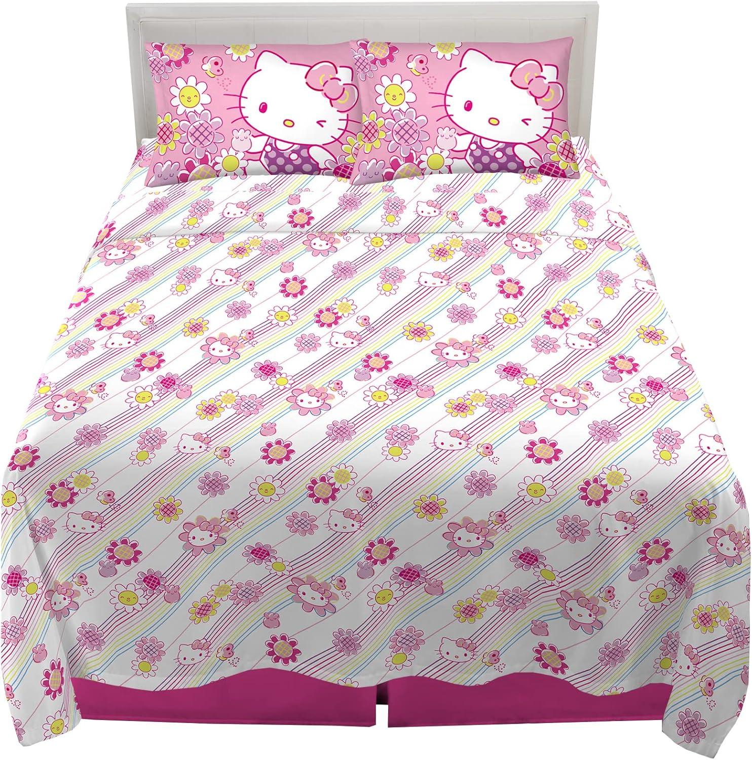 imageFranco Ms Rachel Educational Adventures Bedding Super Soft Cozy 4 Piece Microfiber Sheet Set Full Officially Licensed Product KidsHello Kitty