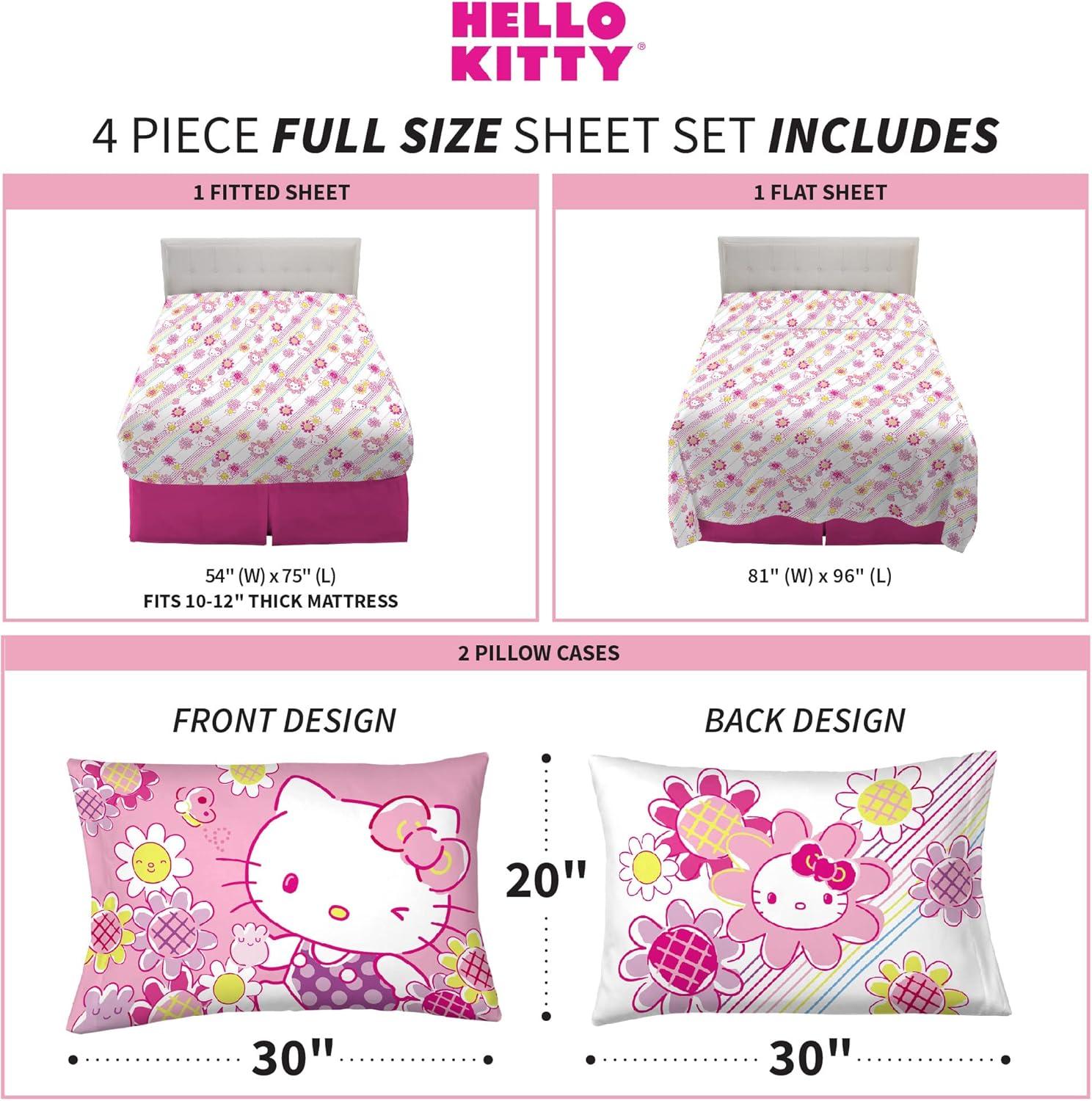 imageFranco Ms Rachel Educational Adventures Bedding Super Soft Cozy 4 Piece Microfiber Sheet Set Full Officially Licensed Product KidsHello Kitty