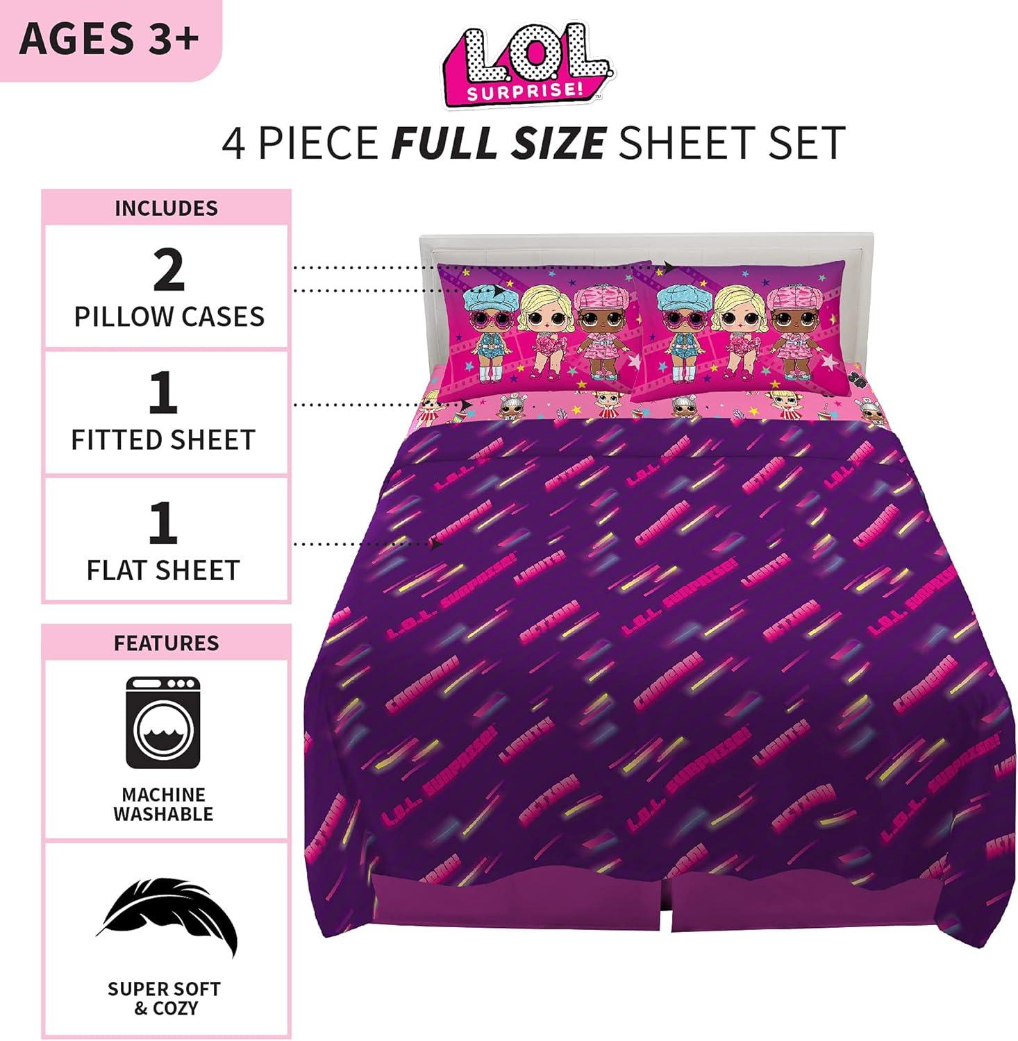 imageFranco Ms Rachel Educational Adventures Bedding Super Soft Cozy 4 Piece Microfiber Sheet Set Full Officially Licensed Product KidsLol Surprise