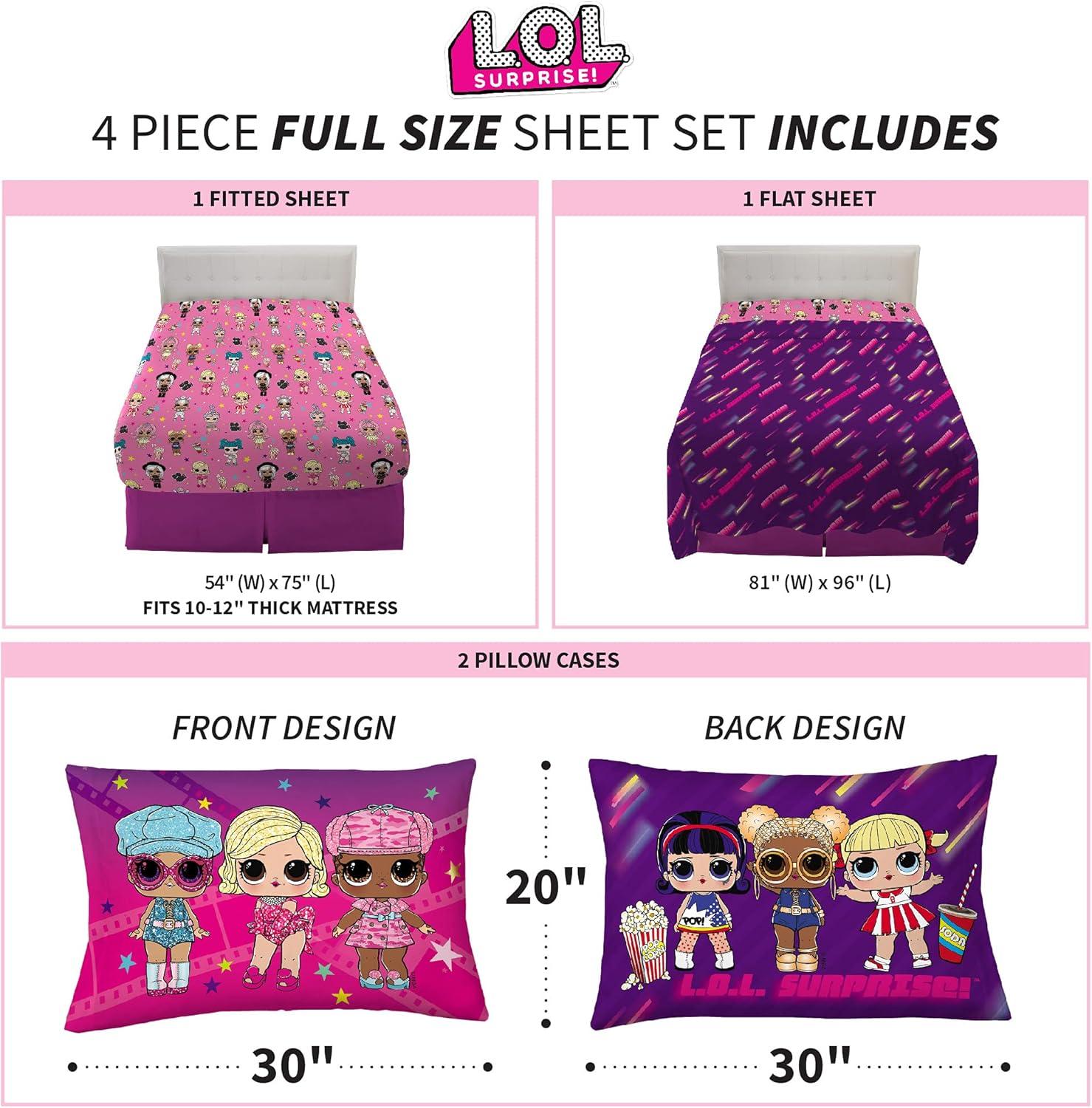 imageFranco Ms Rachel Educational Adventures Bedding Super Soft Cozy 4 Piece Microfiber Sheet Set Full Officially Licensed Product KidsLol Surprise