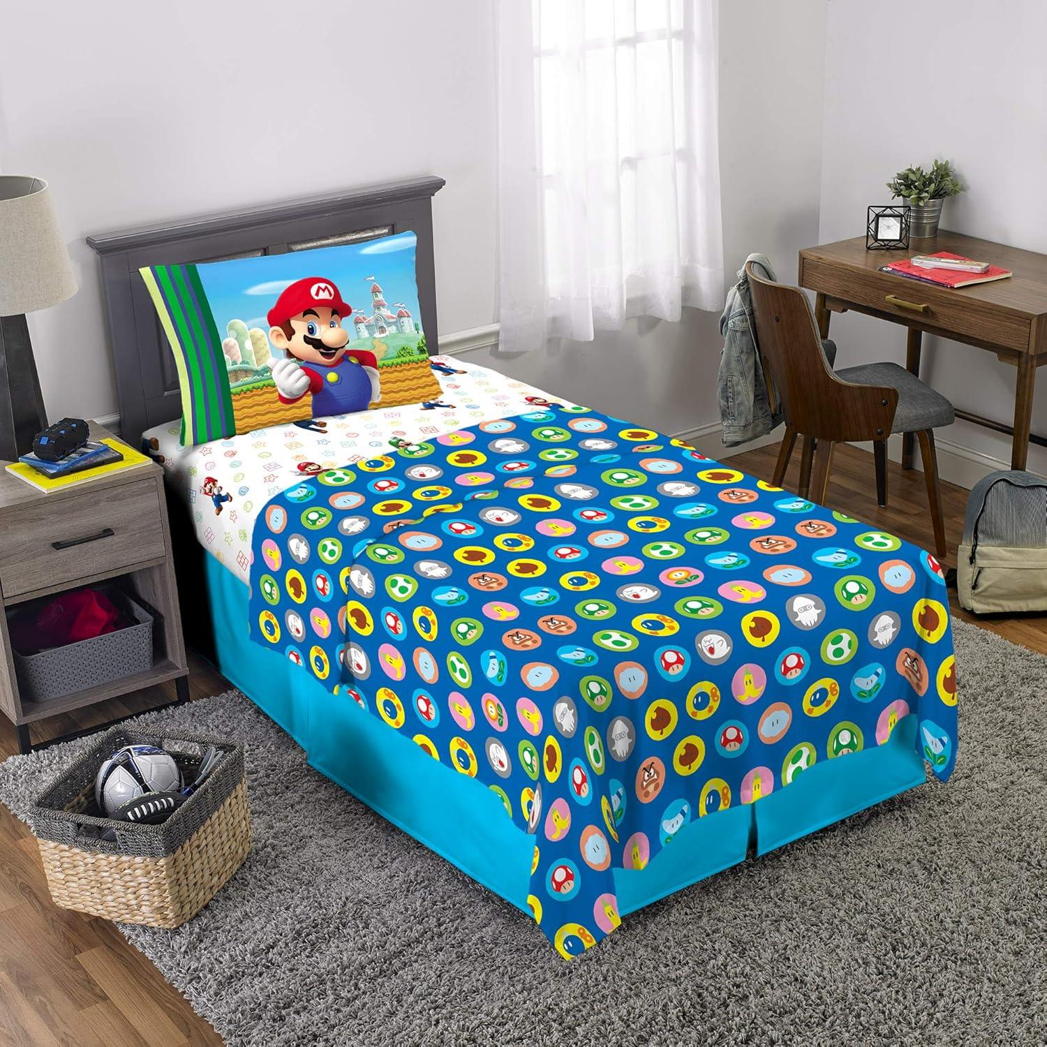 imageFranco Ms Rachel Educational Adventures Bedding Super Soft Cozy 4 Piece Microfiber Sheet Set Full Officially Licensed Product KidsMario