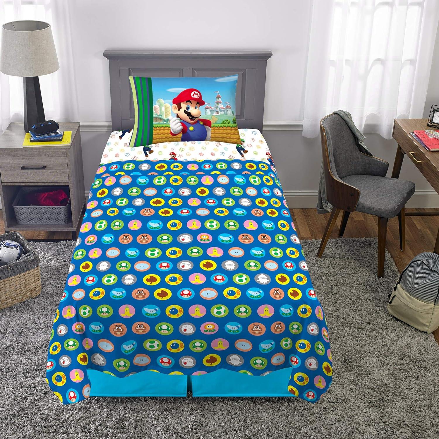imageFranco Ms Rachel Educational Adventures Bedding Super Soft Cozy 4 Piece Microfiber Sheet Set Full Officially Licensed Product KidsMario