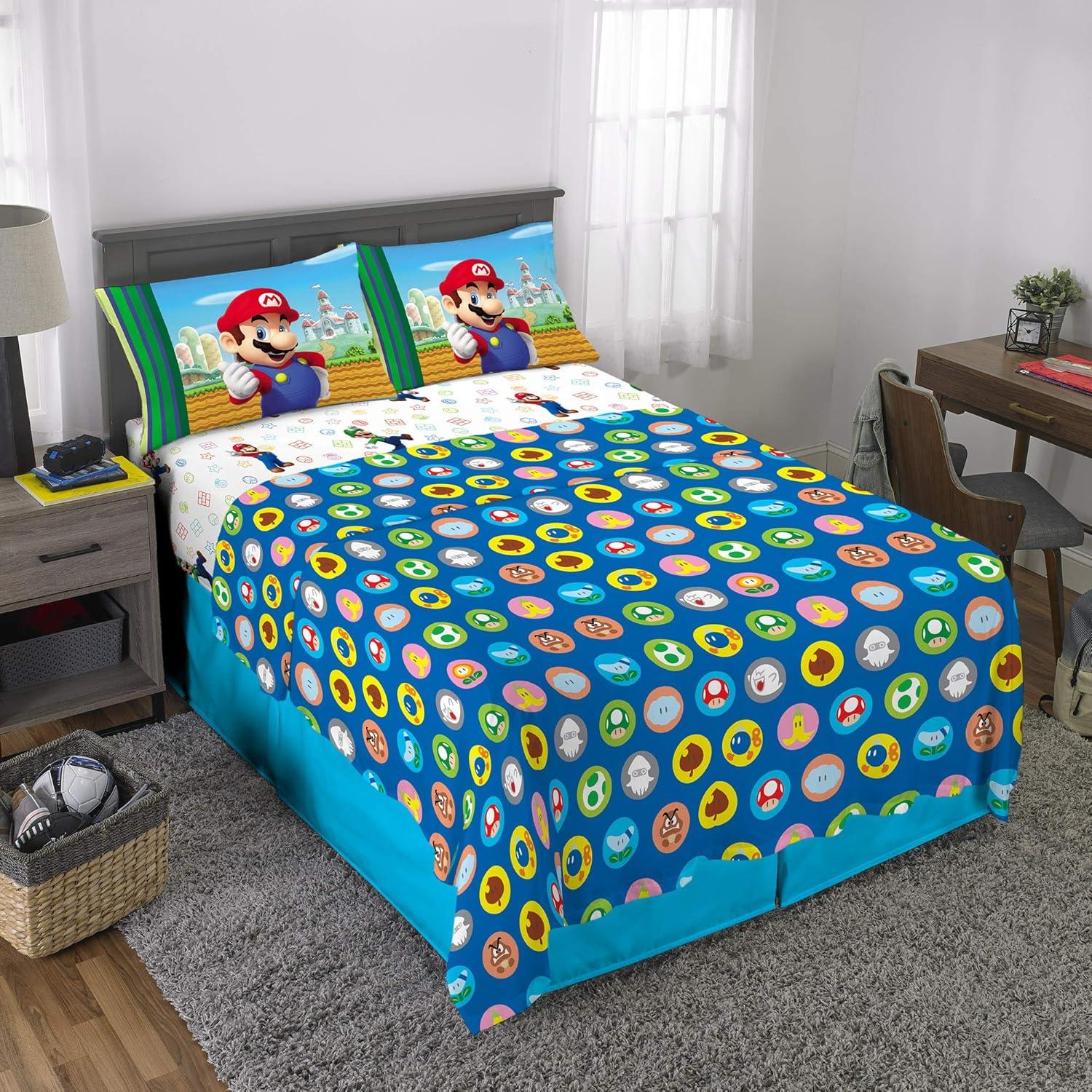 imageFranco Ms Rachel Educational Adventures Bedding Super Soft Cozy 4 Piece Microfiber Sheet Set Full Officially Licensed Product KidsMario