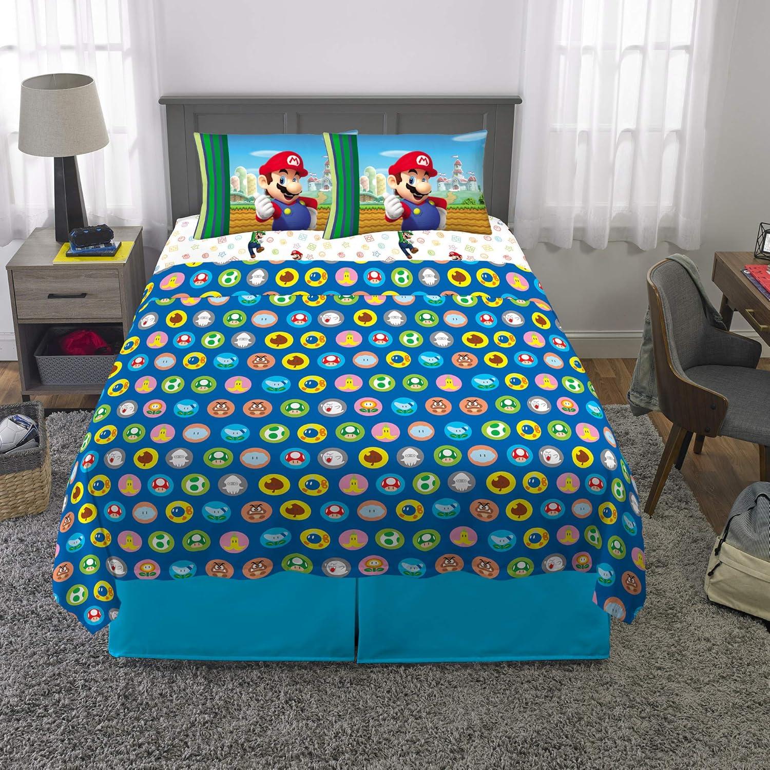 imageFranco Ms Rachel Educational Adventures Bedding Super Soft Cozy 4 Piece Microfiber Sheet Set Full Officially Licensed Product KidsMario