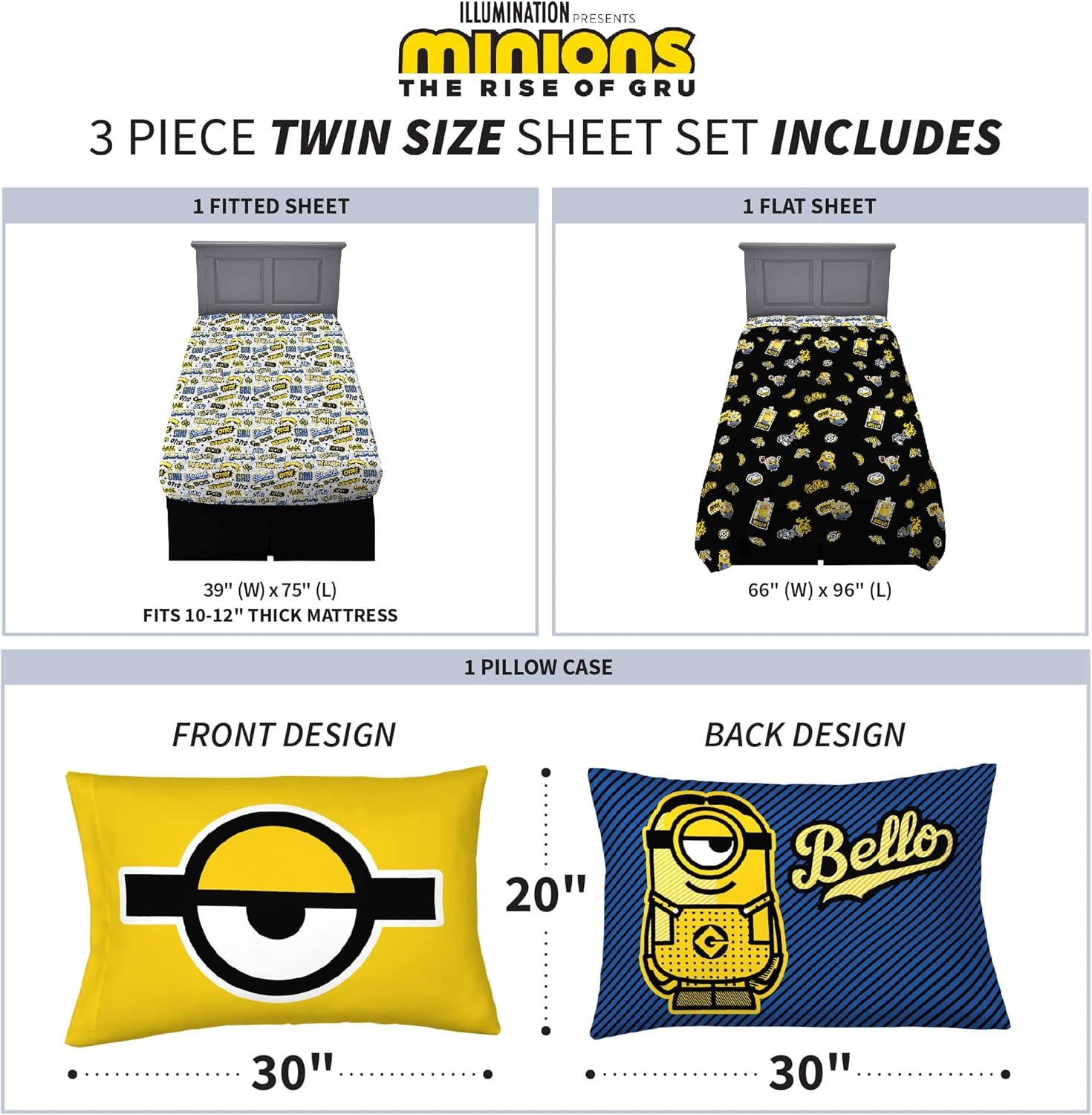 imageFranco Ms Rachel Educational Adventures Bedding Super Soft Cozy 4 Piece Microfiber Sheet Set Full Officially Licensed Product KidsMinions the Rise of Gru