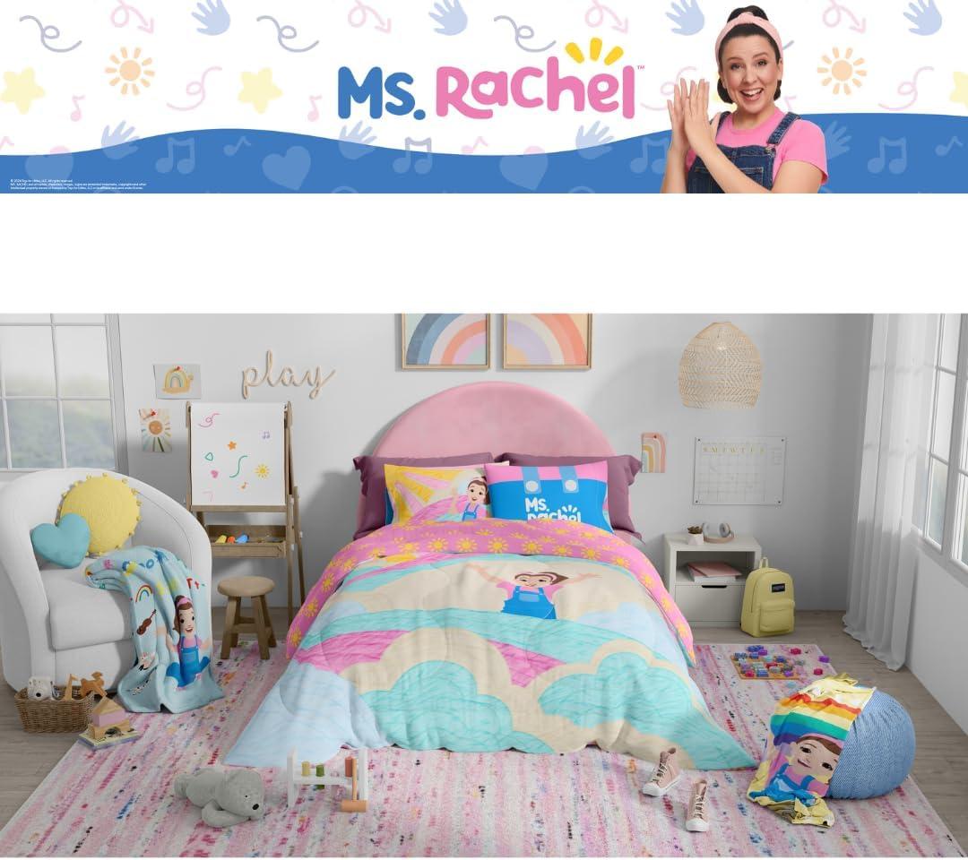 imageFranco Ms Rachel Educational Adventures Bedding Super Soft Cozy 4 Piece Microfiber Sheet Set Full Officially Licensed Product KidsMs Rachel