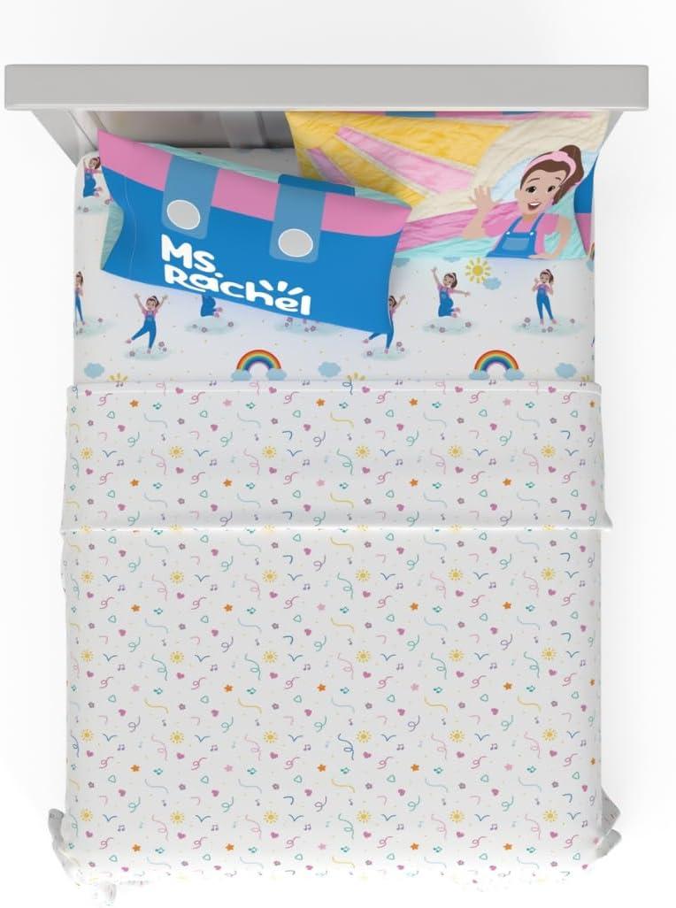 imageFranco Ms Rachel Educational Adventures Bedding Super Soft Cozy 4 Piece Microfiber Sheet Set Full Officially Licensed Product KidsMs Rachel