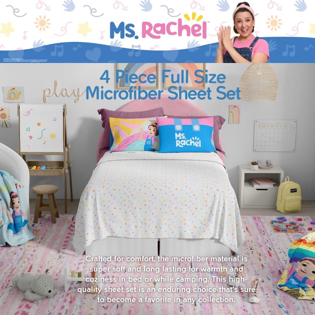 imageFranco Ms Rachel Educational Adventures Bedding Super Soft Cozy 4 Piece Microfiber Sheet Set Full Officially Licensed Product KidsMs Rachel