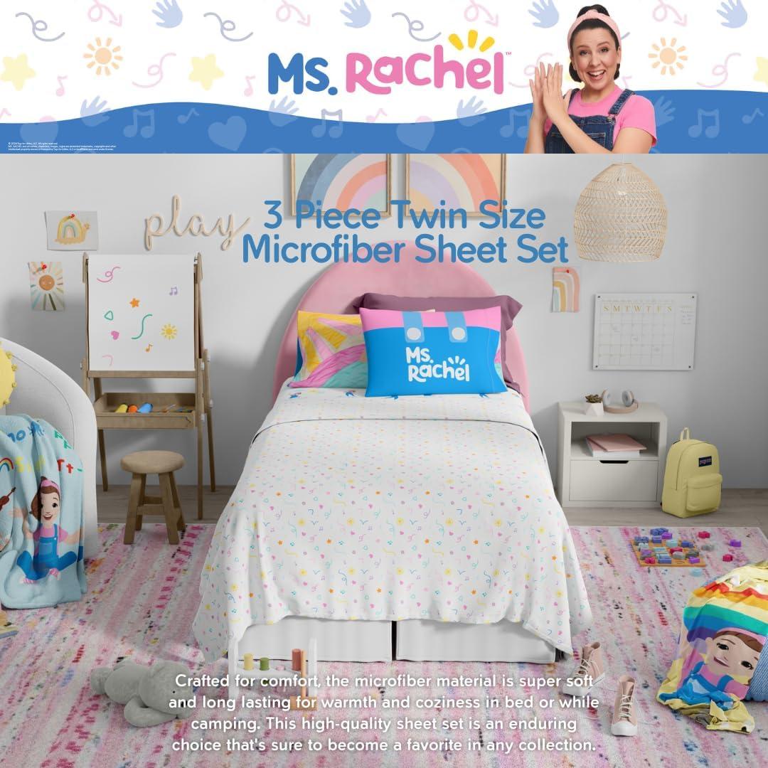imageFranco Ms Rachel Educational Adventures Bedding Super Soft Cozy 4 Piece Microfiber Sheet Set Full Officially Licensed Product KidsMs Rachel
