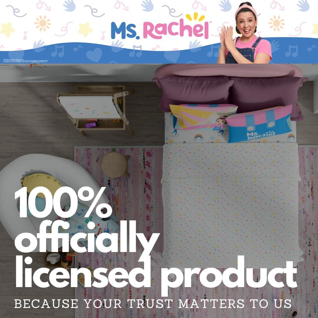 imageFranco Ms Rachel Educational Adventures Bedding Super Soft Cozy 4 Piece Microfiber Sheet Set Full Officially Licensed Product KidsMs Rachel