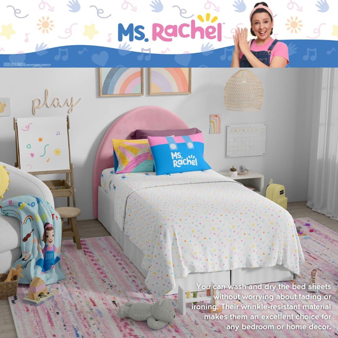 imageFranco Ms Rachel Educational Adventures Bedding Super Soft Cozy 4 Piece Microfiber Sheet Set Full Officially Licensed Product KidsMs Rachel
