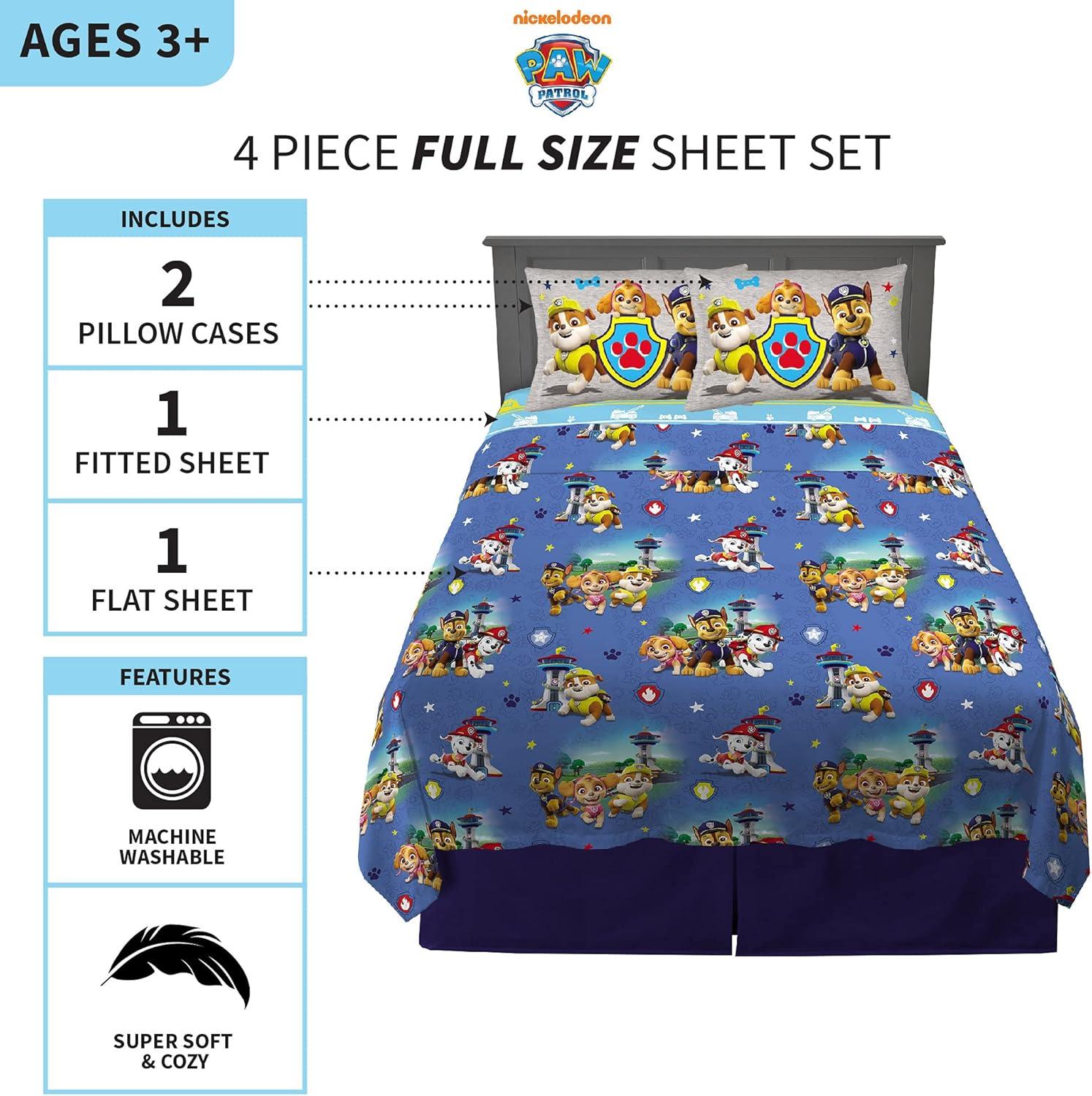 imageFranco Ms Rachel Educational Adventures Bedding Super Soft Cozy 4 Piece Microfiber Sheet Set Full Officially Licensed Product KidsPaw Patrol