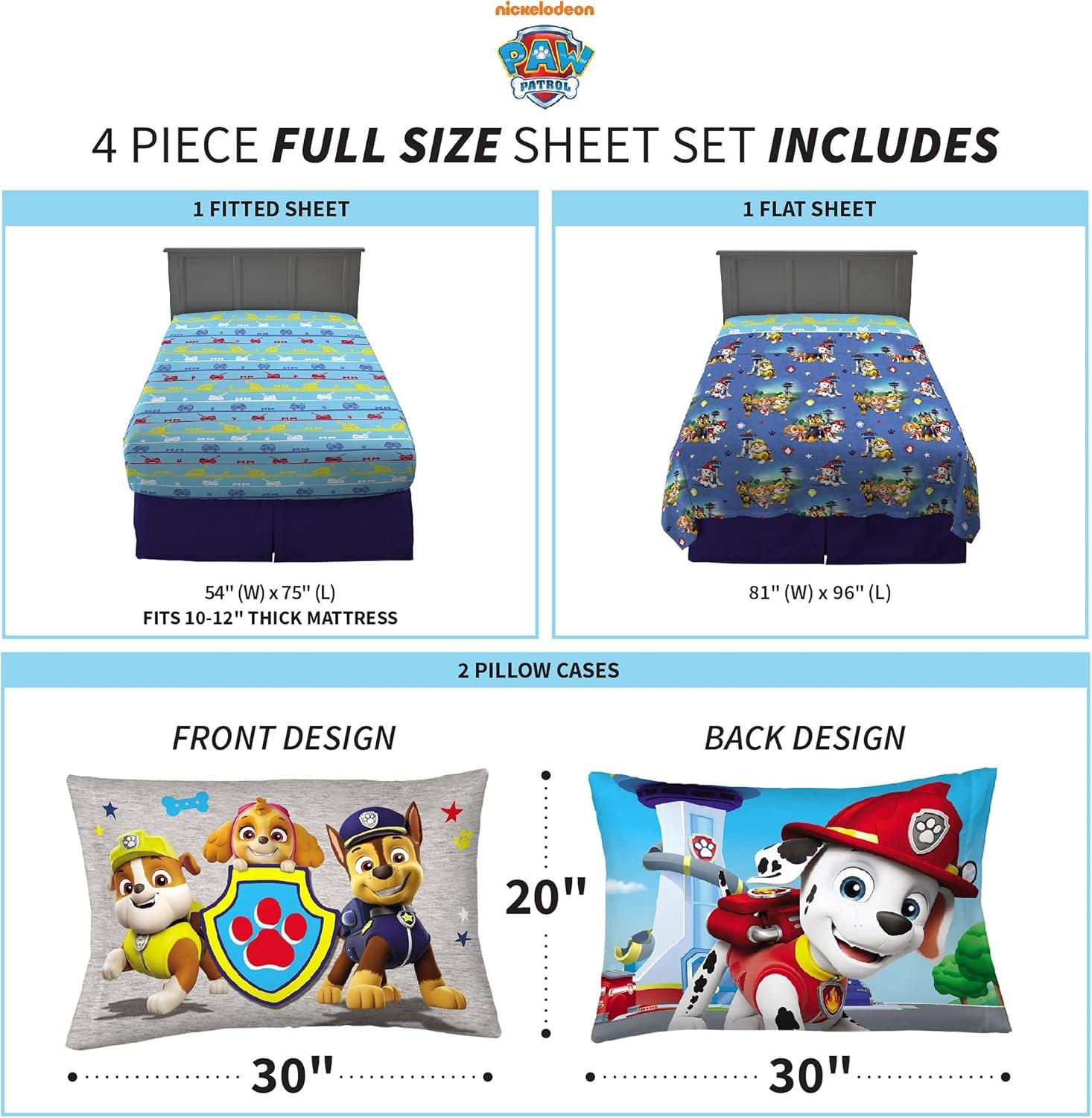 imageFranco Ms Rachel Educational Adventures Bedding Super Soft Cozy 4 Piece Microfiber Sheet Set Full Officially Licensed Product KidsPaw Patrol