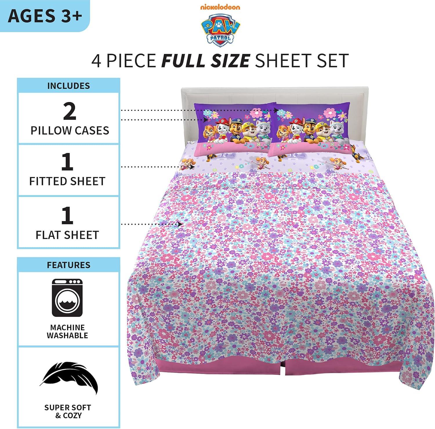 imageFranco Ms Rachel Educational Adventures Bedding Super Soft Cozy 4 Piece Microfiber Sheet Set Full Officially Licensed Product KidsPaw Patrol Girls