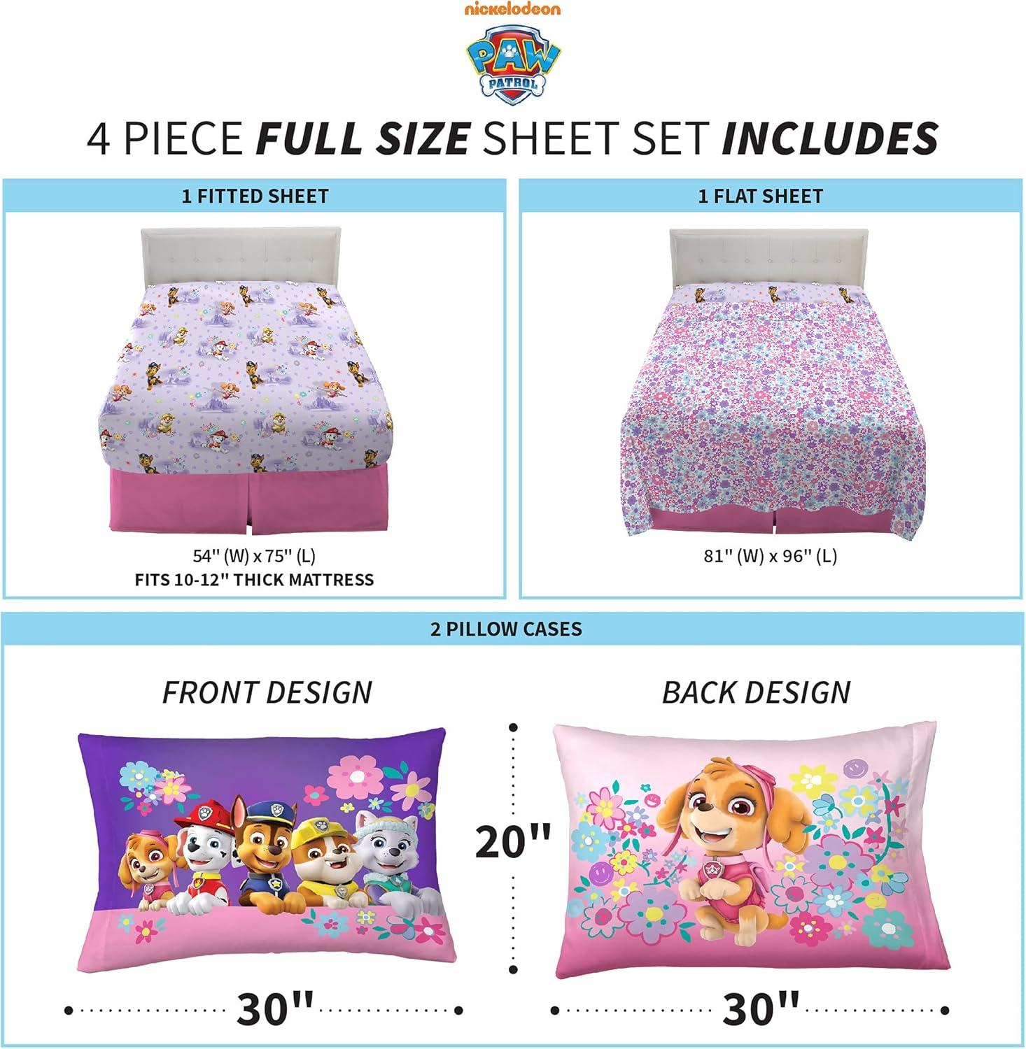 imageFranco Ms Rachel Educational Adventures Bedding Super Soft Cozy 4 Piece Microfiber Sheet Set Full Officially Licensed Product KidsPaw Patrol Girls