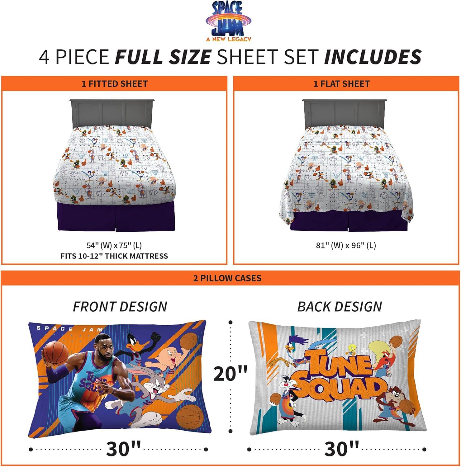 imageFranco Ms Rachel Educational Adventures Bedding Super Soft Cozy 4 Piece Microfiber Sheet Set Full Officially Licensed Product KidsSpace Jam 2 a New Legacy
