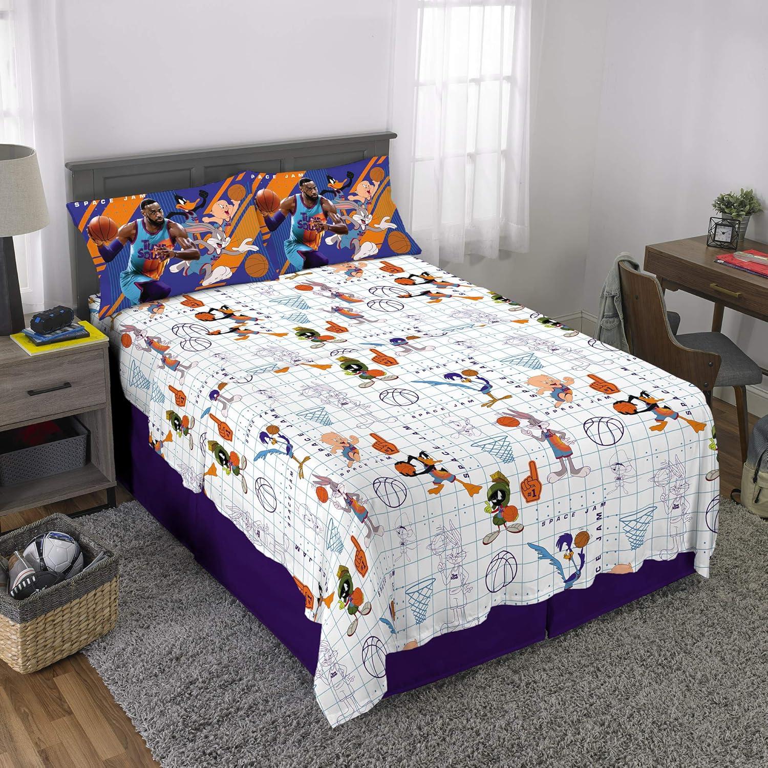 imageFranco Ms Rachel Educational Adventures Bedding Super Soft Cozy 4 Piece Microfiber Sheet Set Full Officially Licensed Product KidsSpace Jam 2 a New Legacy