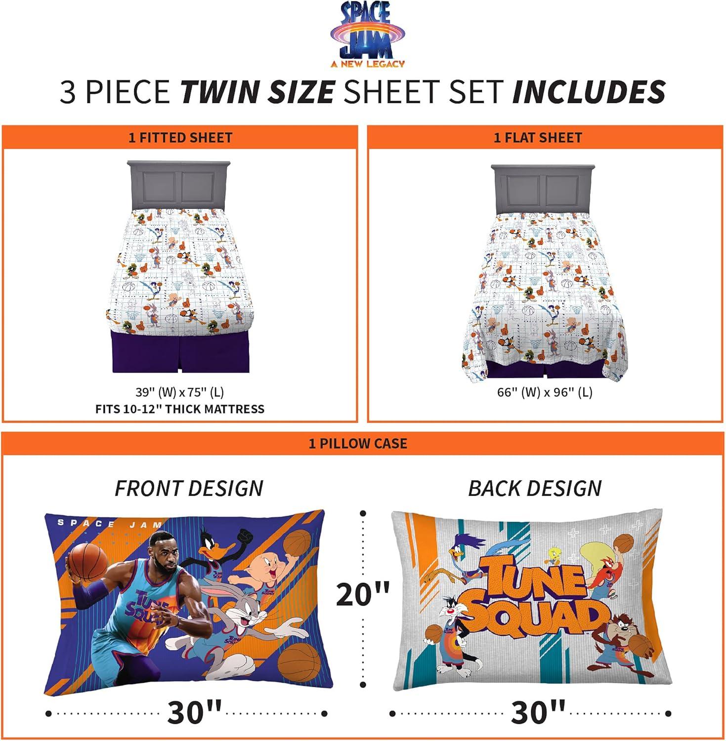 imageFranco Ms Rachel Educational Adventures Bedding Super Soft Cozy 4 Piece Microfiber Sheet Set Full Officially Licensed Product KidsSpace Jam 2 a New Legacy