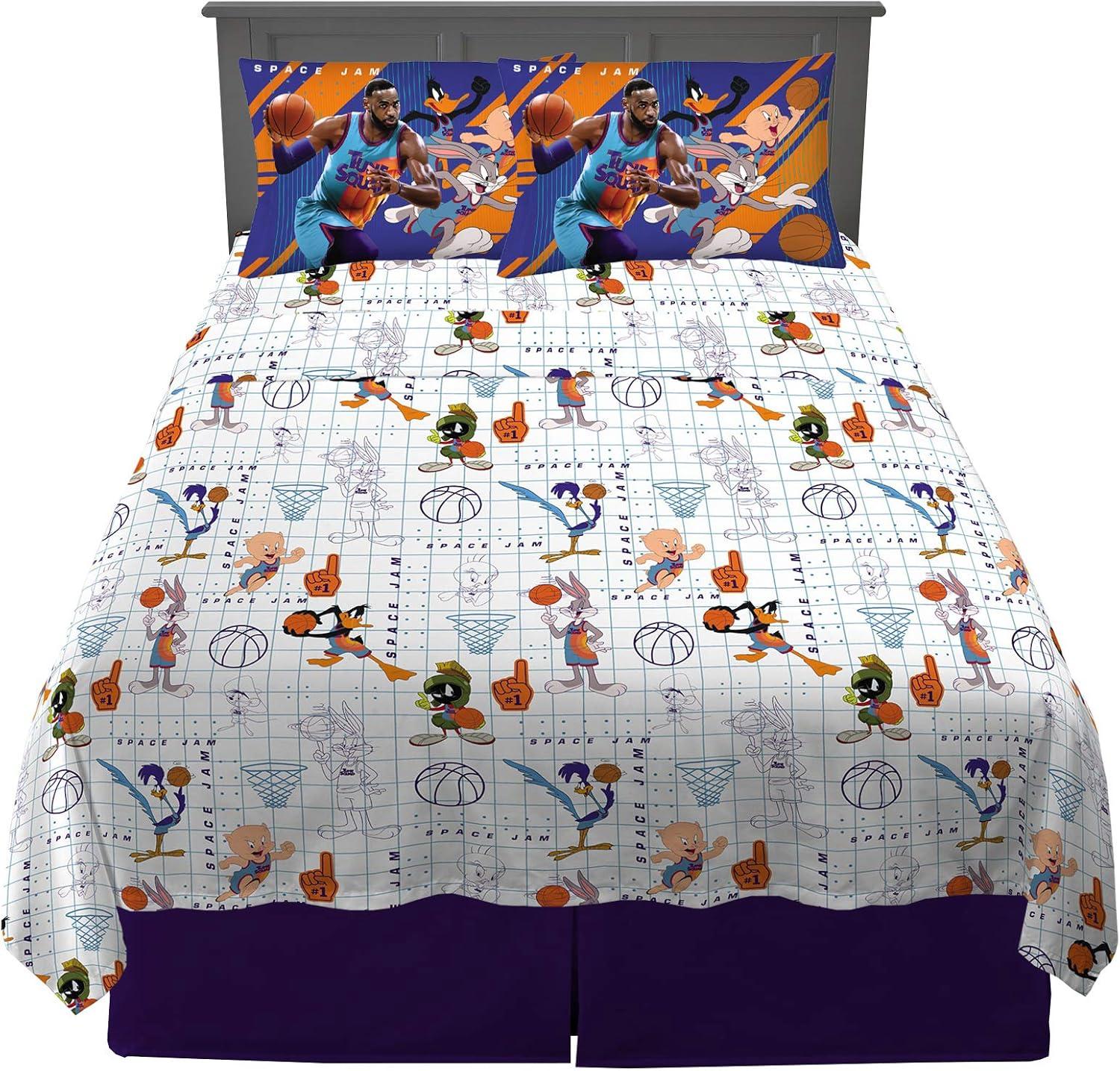 imageFranco Ms Rachel Educational Adventures Bedding Super Soft Cozy 4 Piece Microfiber Sheet Set Full Officially Licensed Product KidsSpace Jam 2 a New Legacy