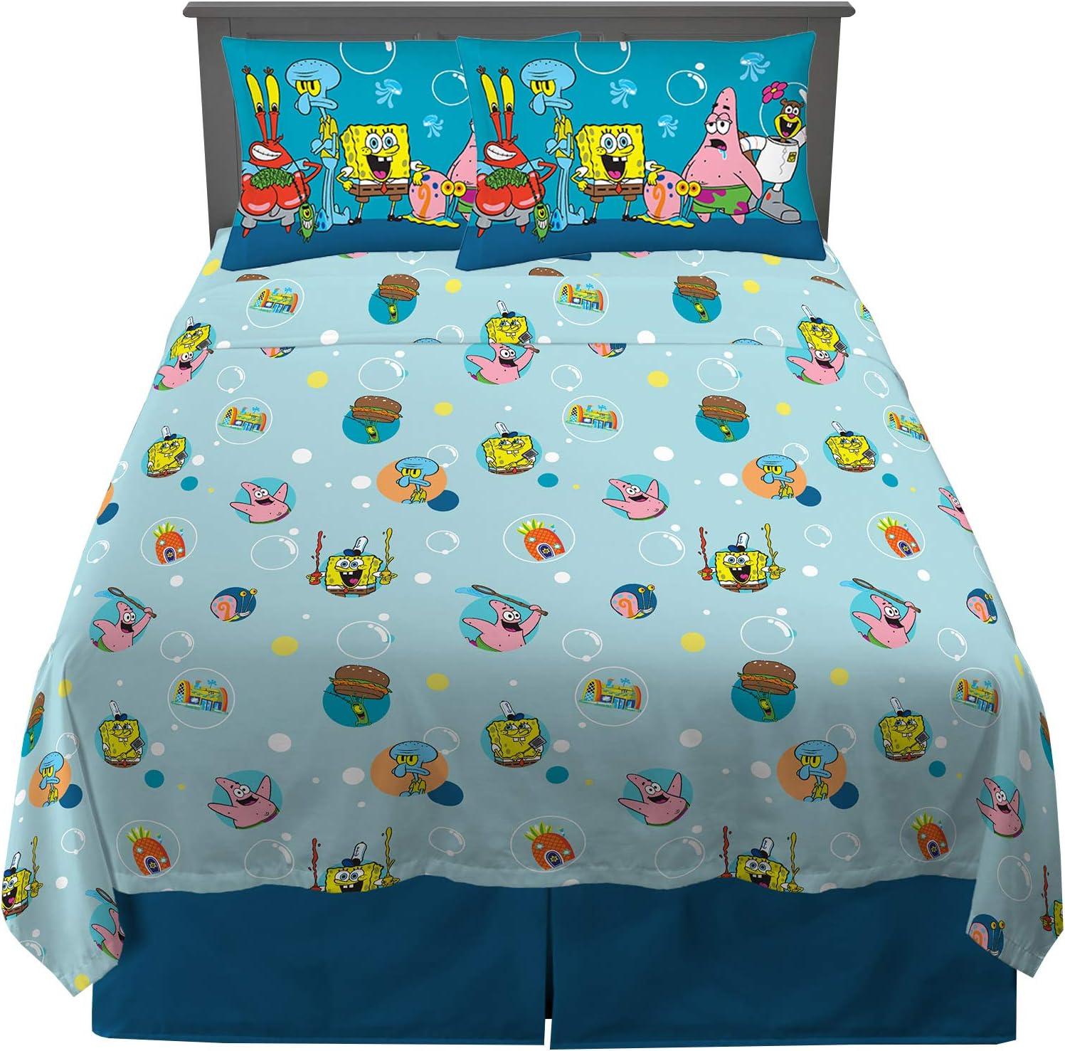 imageFranco Ms Rachel Educational Adventures Bedding Super Soft Cozy 4 Piece Microfiber Sheet Set Full Officially Licensed Product KidsSpongebob Squarepants
