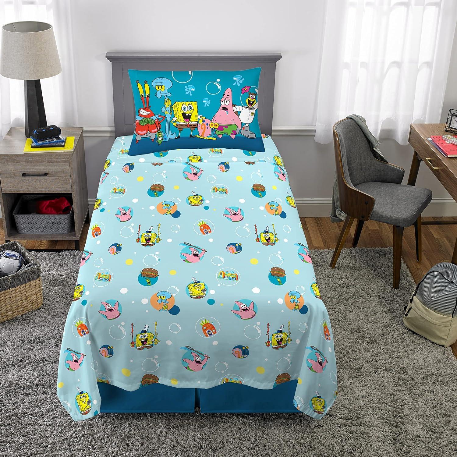 imageFranco Ms Rachel Educational Adventures Bedding Super Soft Cozy 4 Piece Microfiber Sheet Set Full Officially Licensed Product KidsSpongebob Squarepants