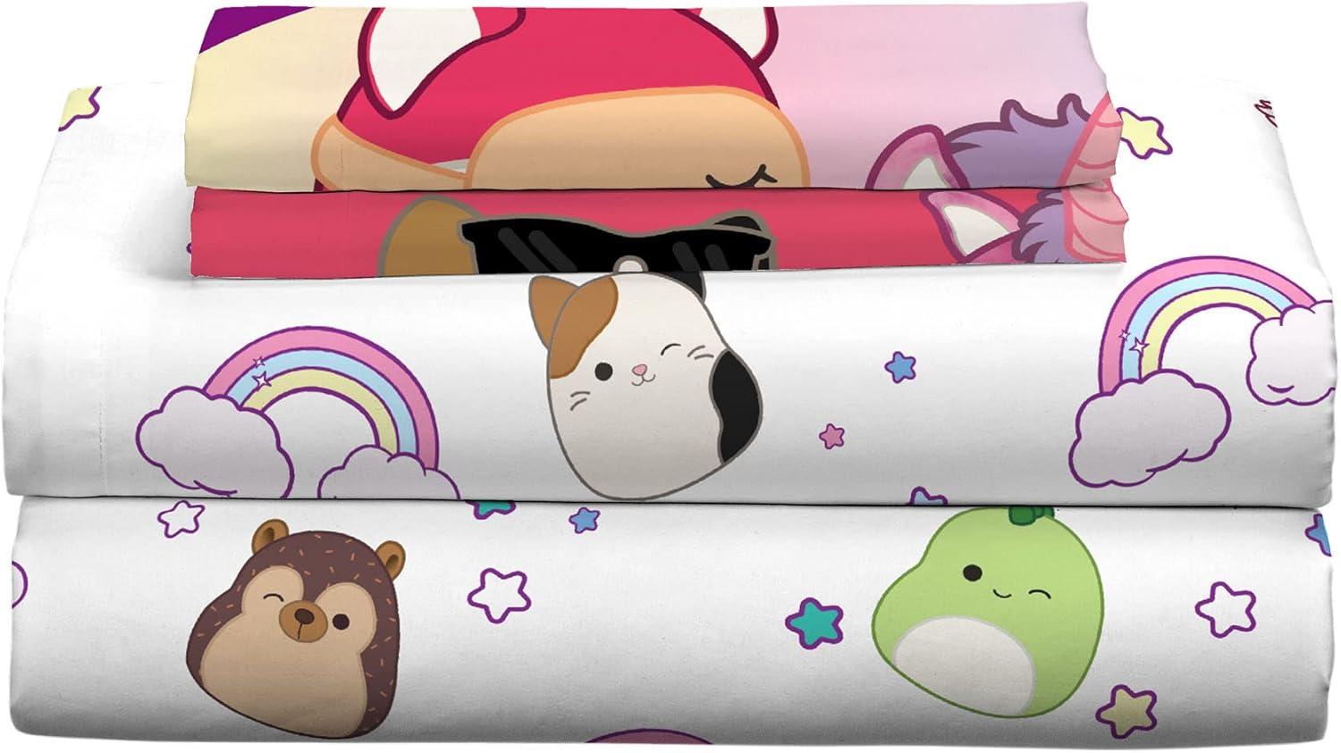 imageFranco Ms Rachel Educational Adventures Bedding Super Soft Cozy 4 Piece Microfiber Sheet Set Full Officially Licensed Product KidsSquishmallows