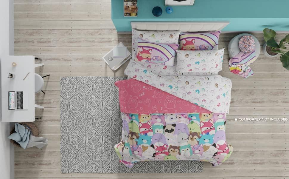 imageFranco Ms Rachel Educational Adventures Bedding Super Soft Cozy 4 Piece Microfiber Sheet Set Full Officially Licensed Product KidsSquishmallows