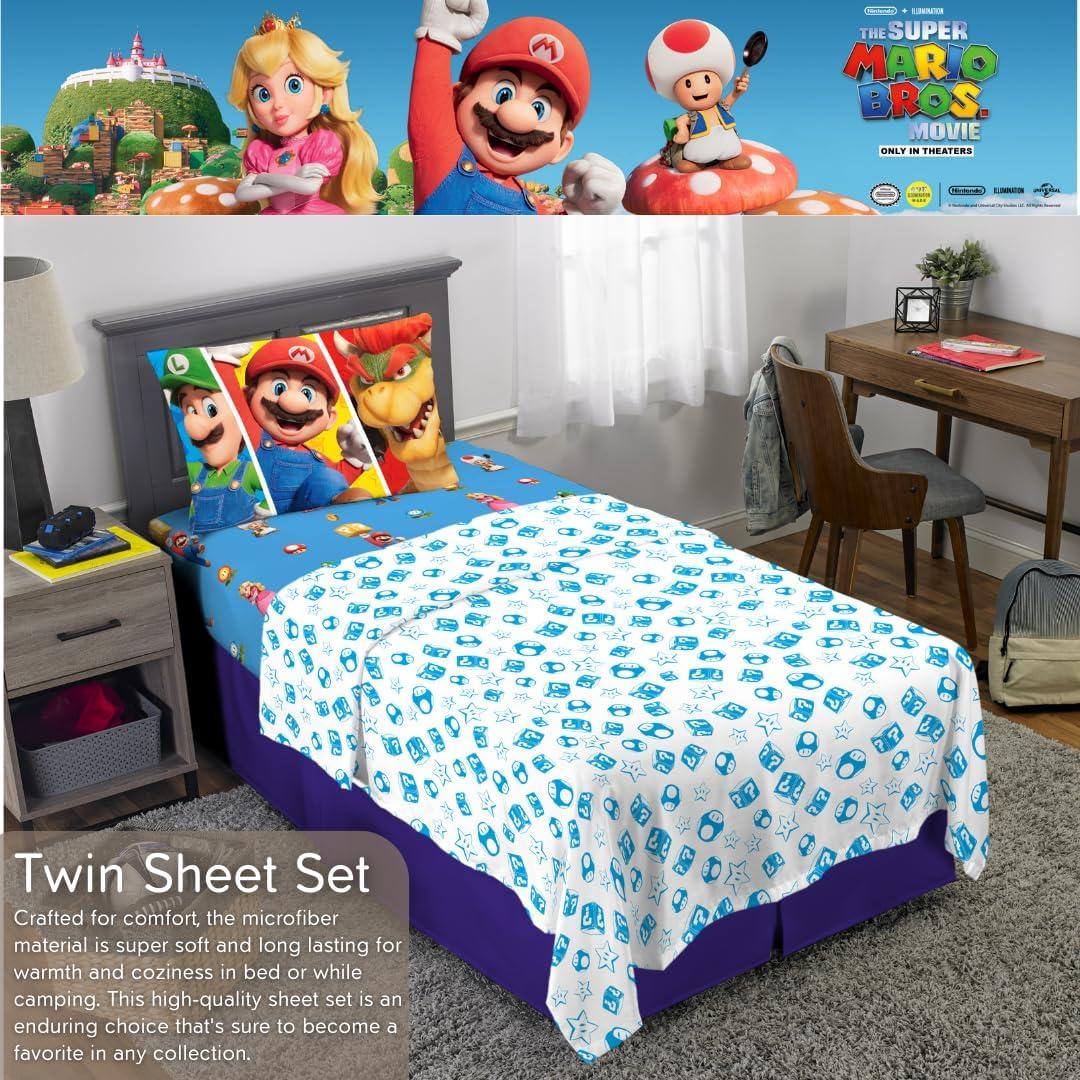 imageFranco Ms Rachel Educational Adventures Bedding Super Soft Cozy 4 Piece Microfiber Sheet Set Full Officially Licensed Product KidsSuper Mario Bros Movie