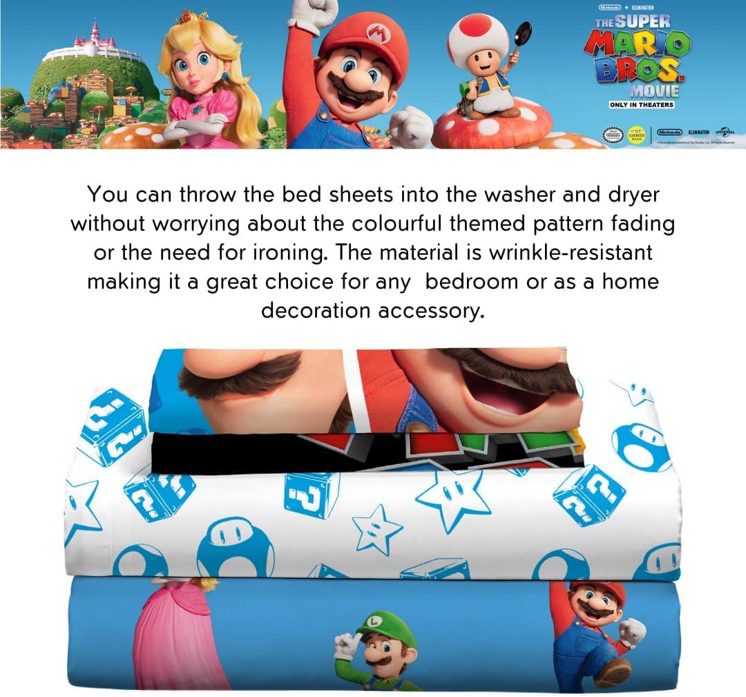 imageFranco Ms Rachel Educational Adventures Bedding Super Soft Cozy 4 Piece Microfiber Sheet Set Full Officially Licensed Product KidsSuper Mario Bros Movie