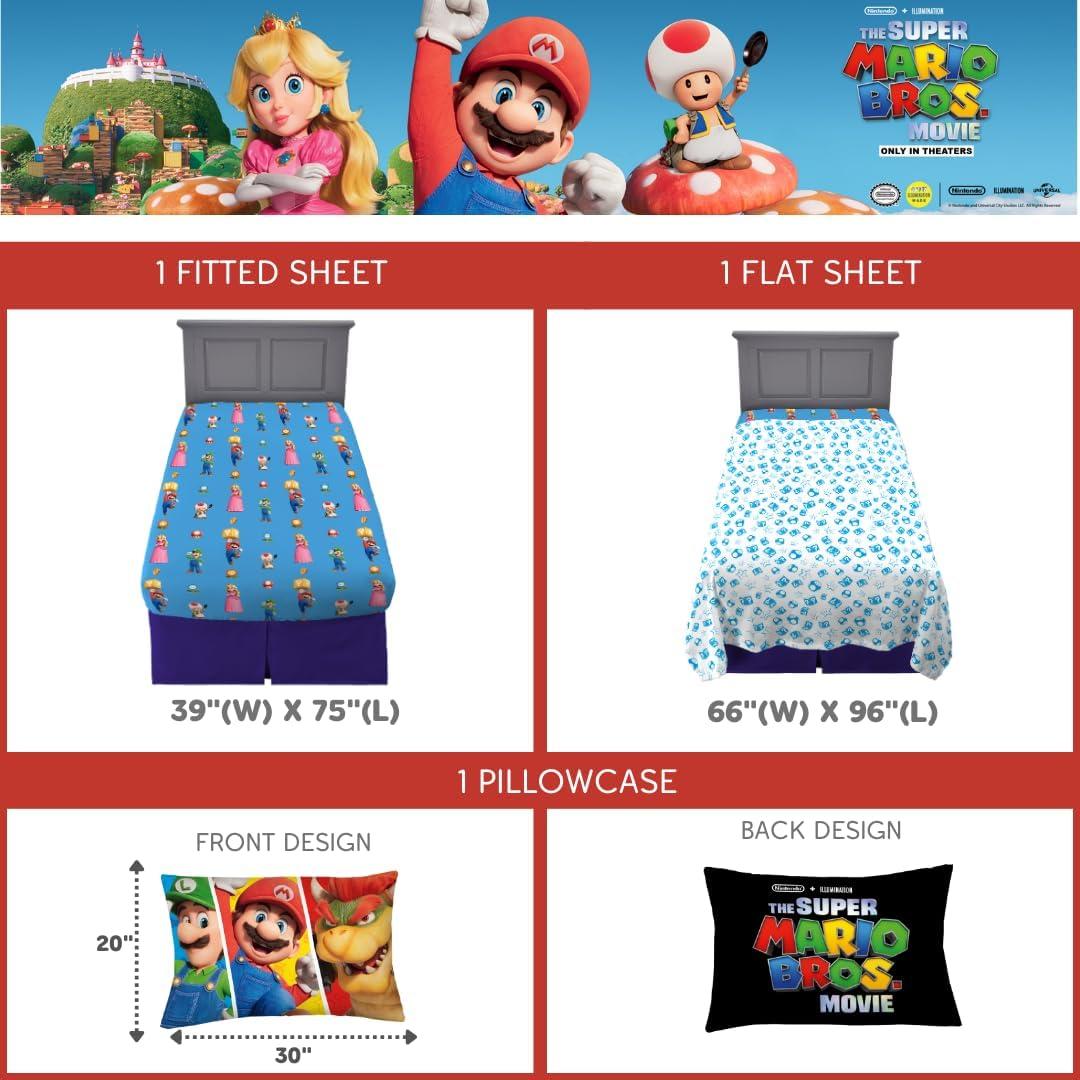 imageFranco Ms Rachel Educational Adventures Bedding Super Soft Cozy 4 Piece Microfiber Sheet Set Full Officially Licensed Product KidsSuper Mario Bros Movie