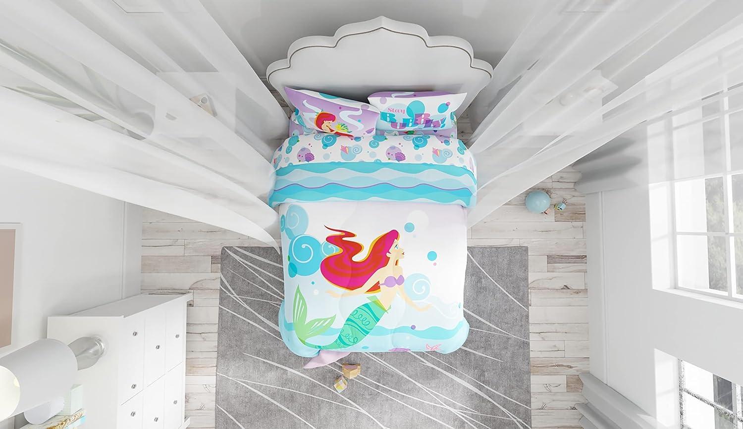 imageFranco Ms Rachel Educational Adventures Bedding Super Soft Cozy 4 Piece Microfiber Sheet Set Full Officially Licensed Product KidsThe Little Mermaid Ariel
