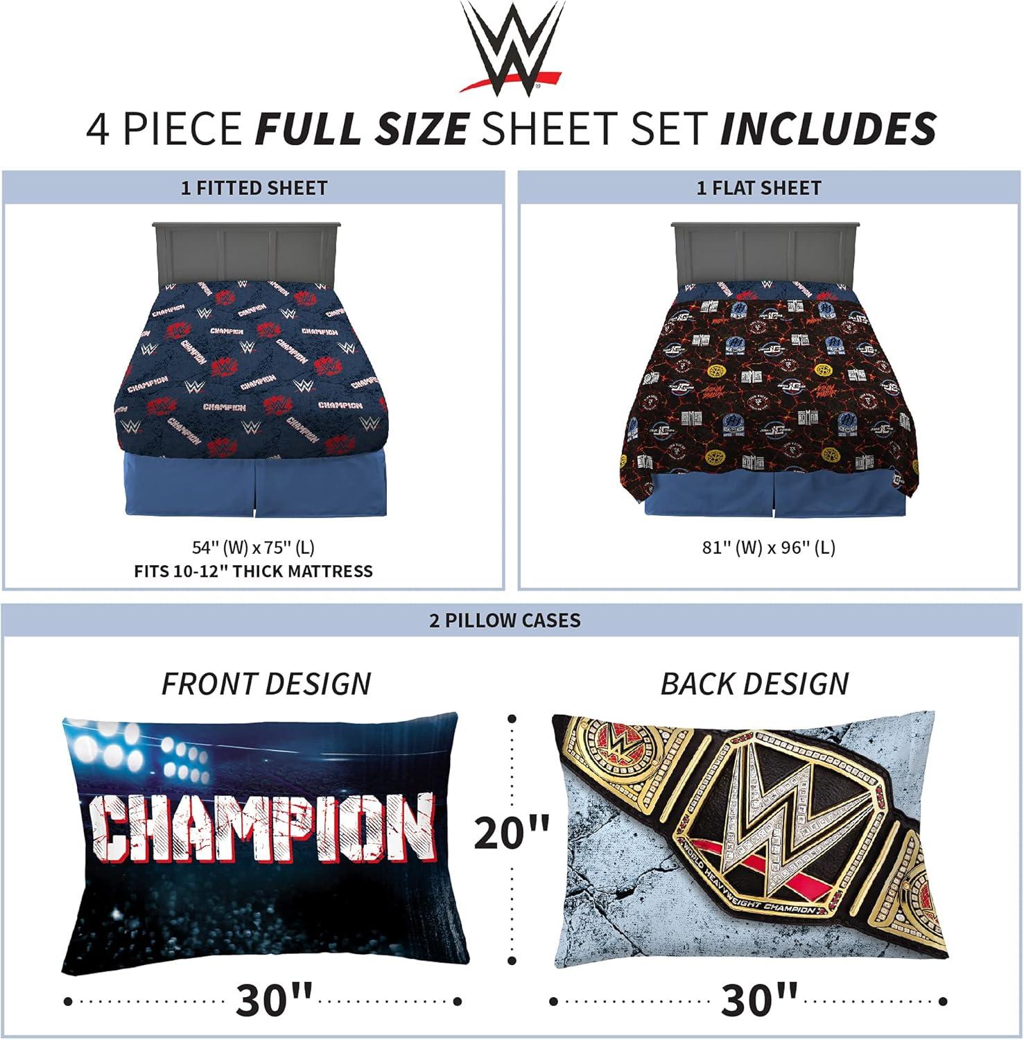 imageFranco Ms Rachel Educational Adventures Bedding Super Soft Cozy 4 Piece Microfiber Sheet Set Full Officially Licensed Product KidsWwe Super Stars