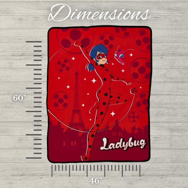 imageFranco Ms Rachel Educational Adventures Bedding Super Soft Cozy Throw 46 in x 60 in Officially Licensed Product KidsMiraculous Ladybug