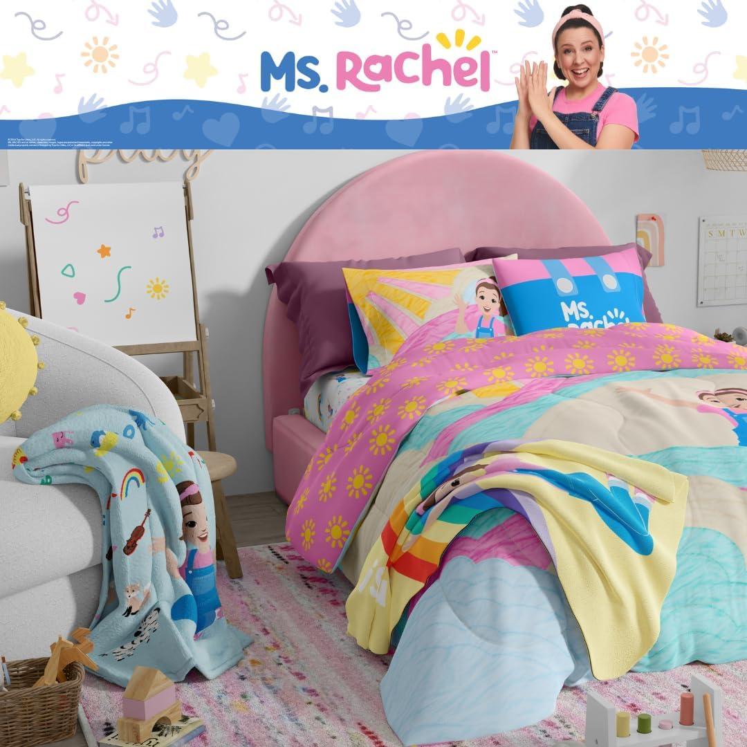 imageFranco Ms Rachel Educational Adventures Bedding Super Soft Cozy Throw 46 in x 60 in Officially Licensed Product KidsMs Rachel Cheers to Friends