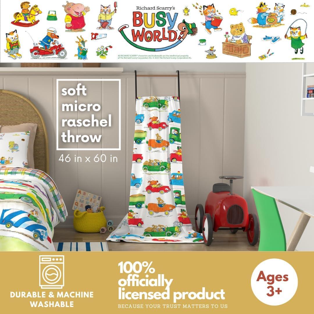 imageFranco Ms Rachel Educational Adventures Bedding Super Soft Cozy Throw 46 in x 60 in Officially Licensed Product KidsRichard Scarry