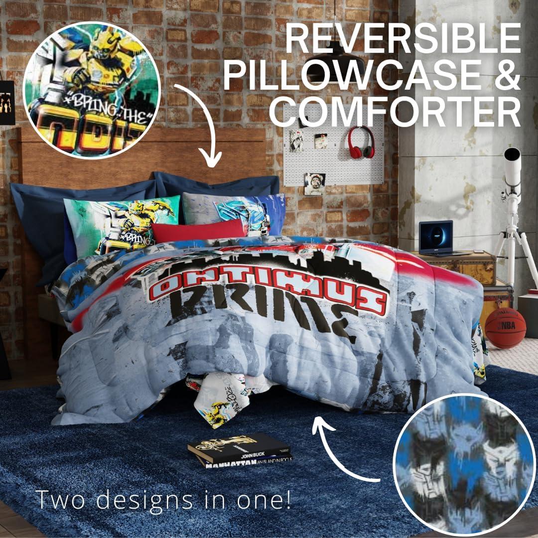 imageFranco Ms Rachel Educational Adventures Dino Learning Kids Bedding Super Soft ampamp Cozy Reversible Microfiber Comforter and Sheet Set 7 Piece Full Size Officially Licensed ProductTransformers