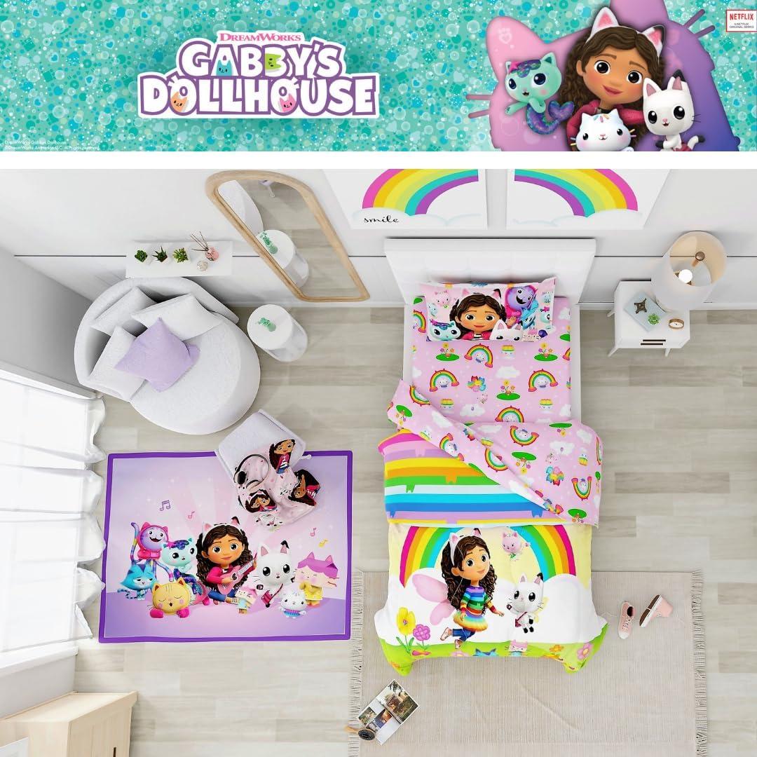 imageFranco Ms Rachel Educational Adventures Dino Learning Kids Bedding Super Soft ampamp Cozy Reversible Microfiber Comforter and Sheet Set 7 Piece Full Size Officially Licensed ProductGabbys Dollhouse Fun Festival Vibes