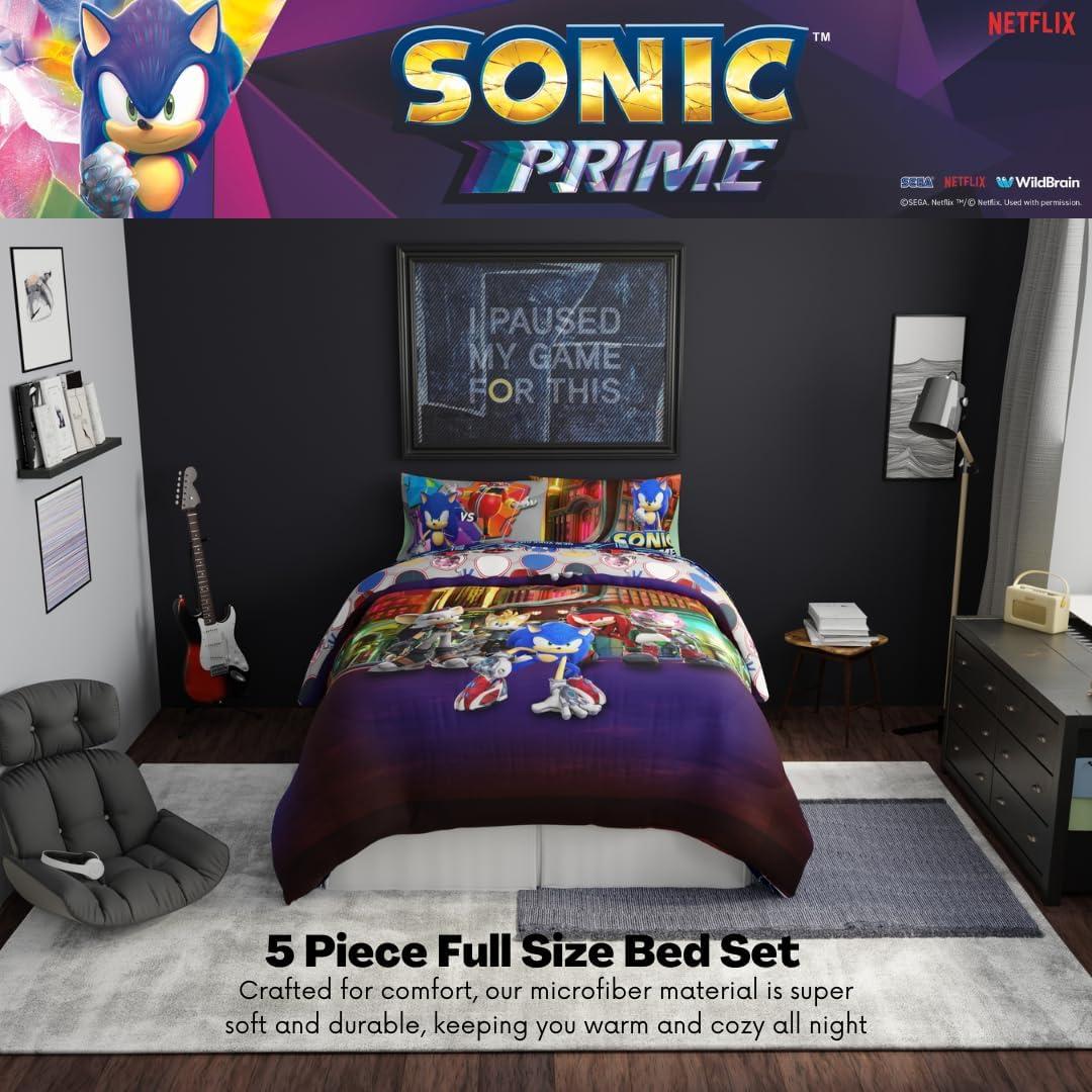 imageFranco Ms Rachel Educational Adventures Dino Learning Kids Bedding Super Soft ampamp Cozy Reversible Microfiber Comforter and Sheet Set 7 Piece Full Size Officially Licensed ProductSonic Prime